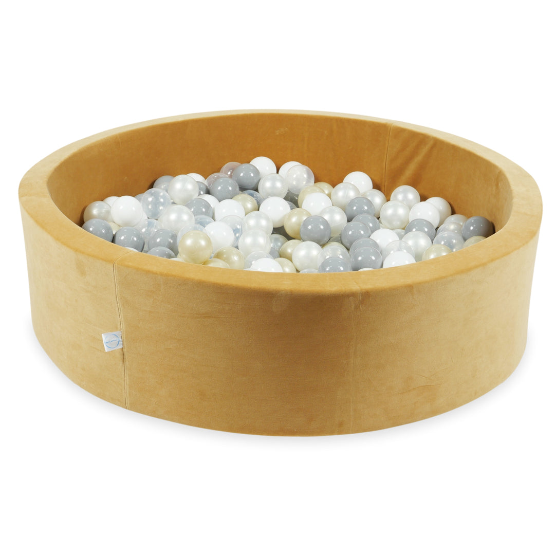 Velvet Ball Pit Velvet Soft Caramel 110x30 cm with 400 balls