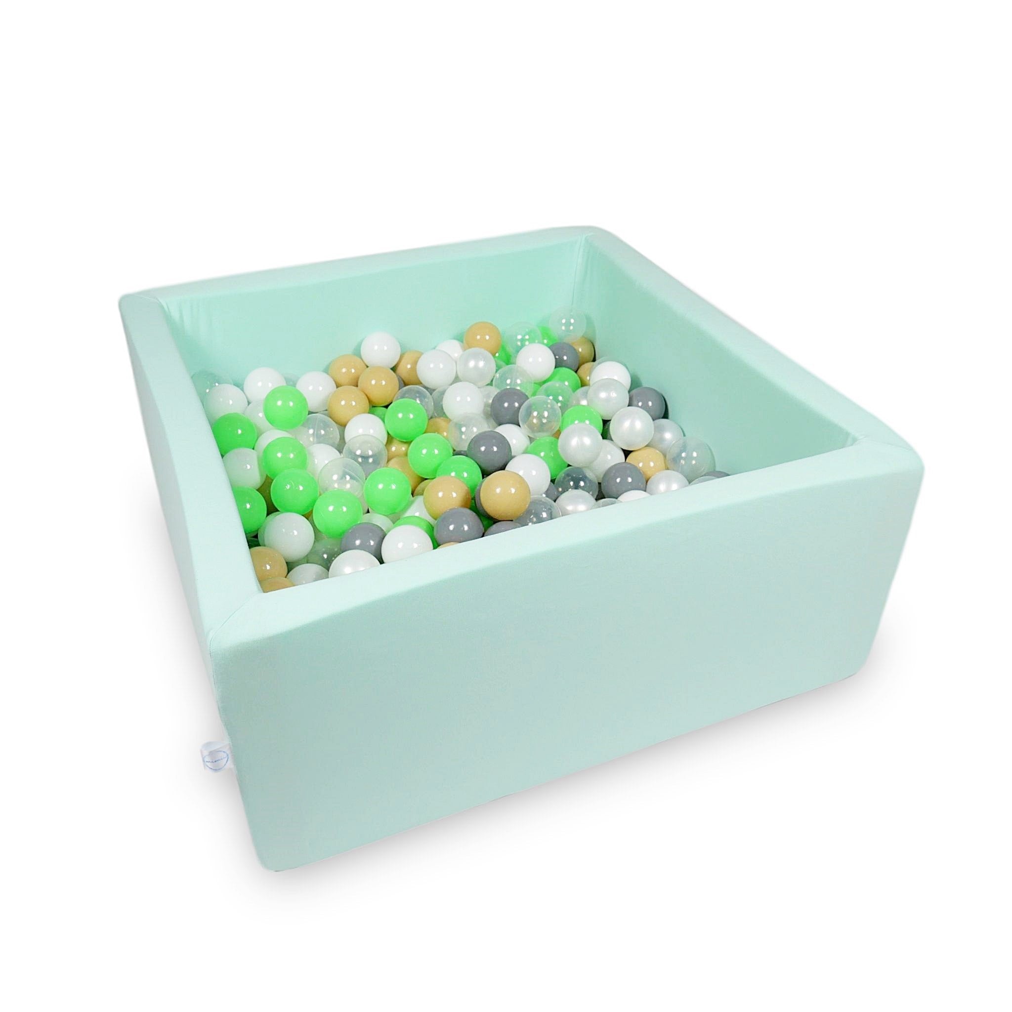 Square ball pit 90x90x40 cm in Mint, 400 balls