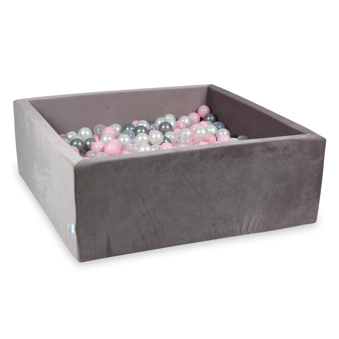 Piscine à balles carrée 110x110x40 cm en velours velvet Lilac, 600 balles