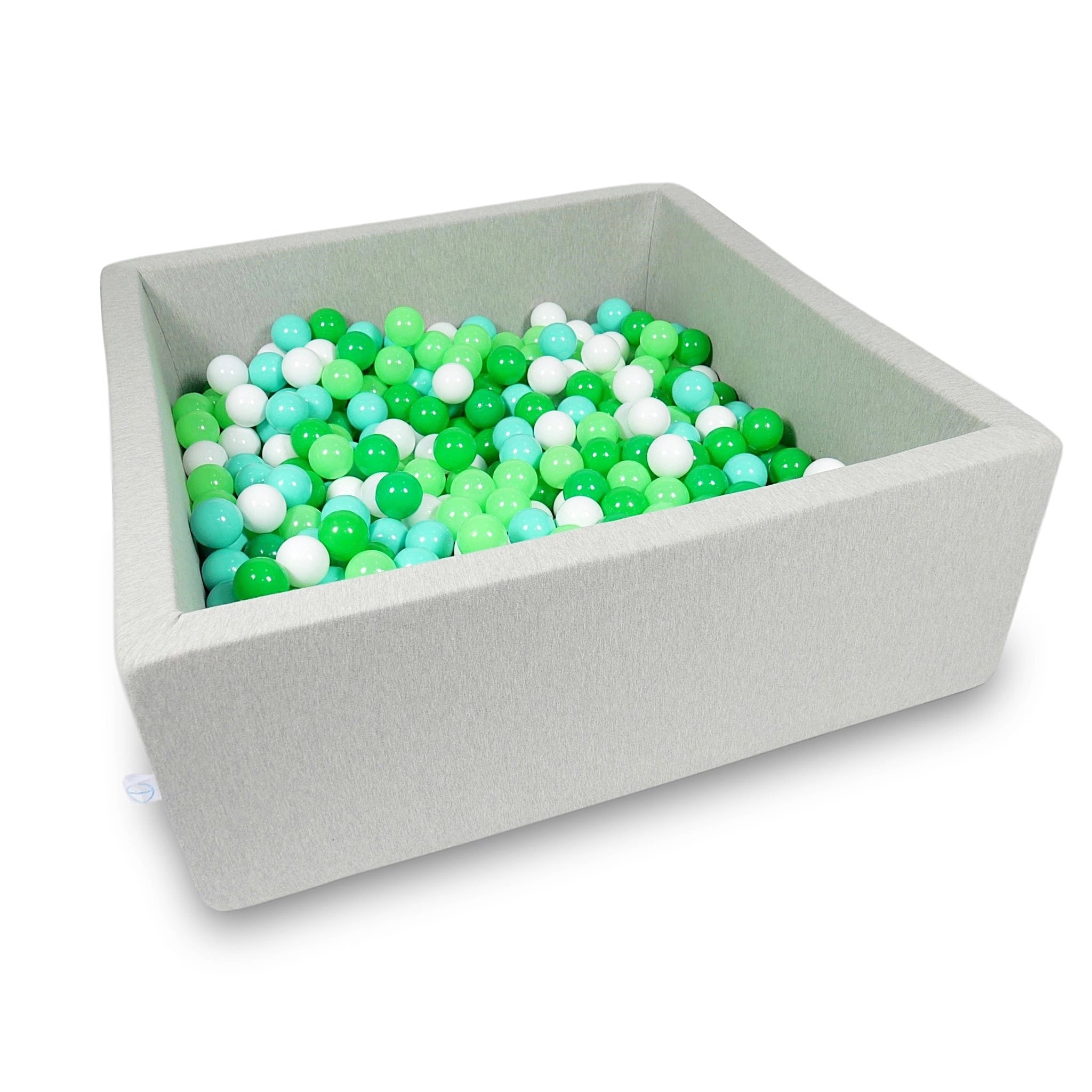 Square ball pit 110x110x40 cm in light gray, 600 balls