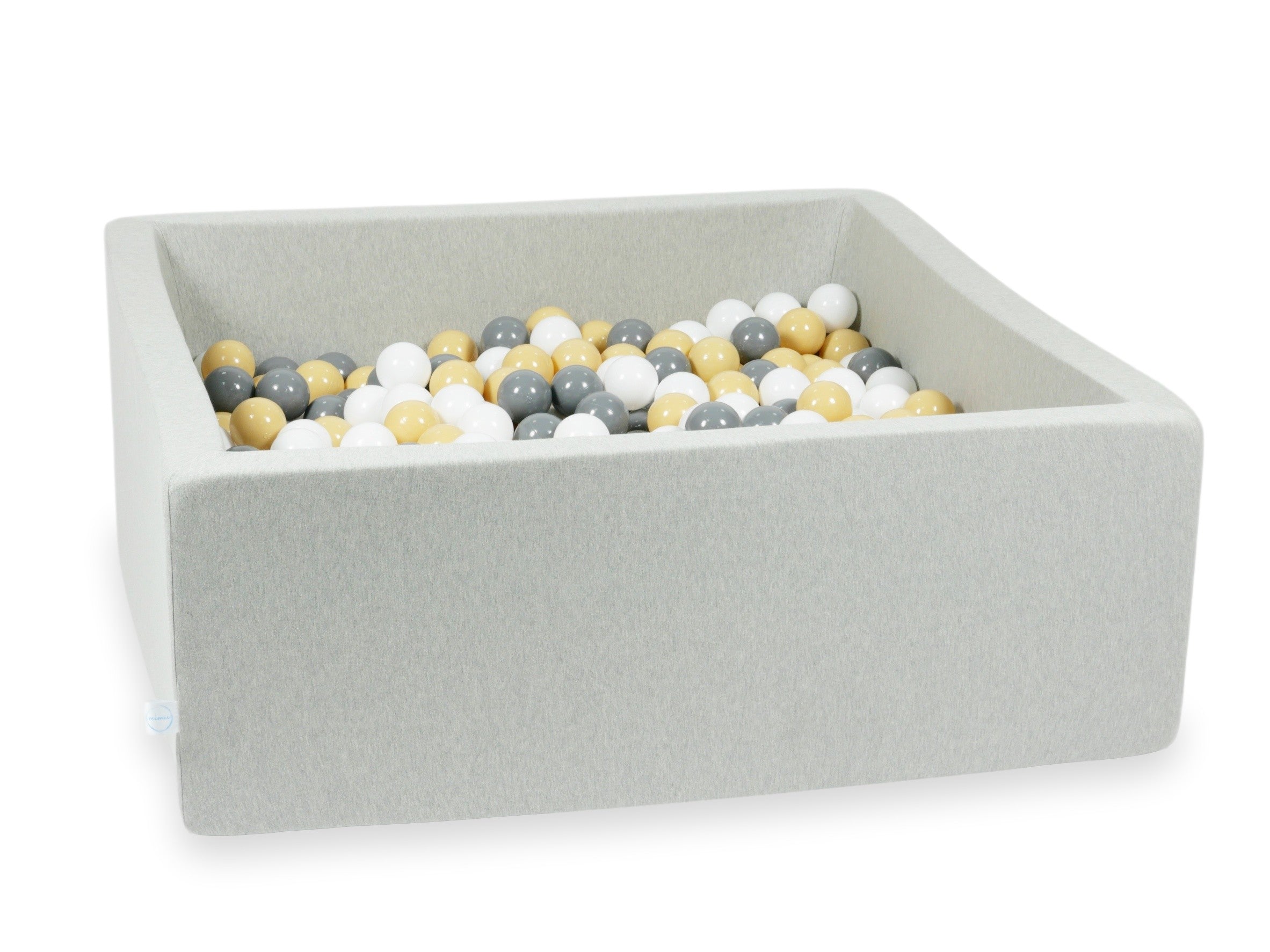 Square ball pit 110x110x40 cm in light gray, 600 balls