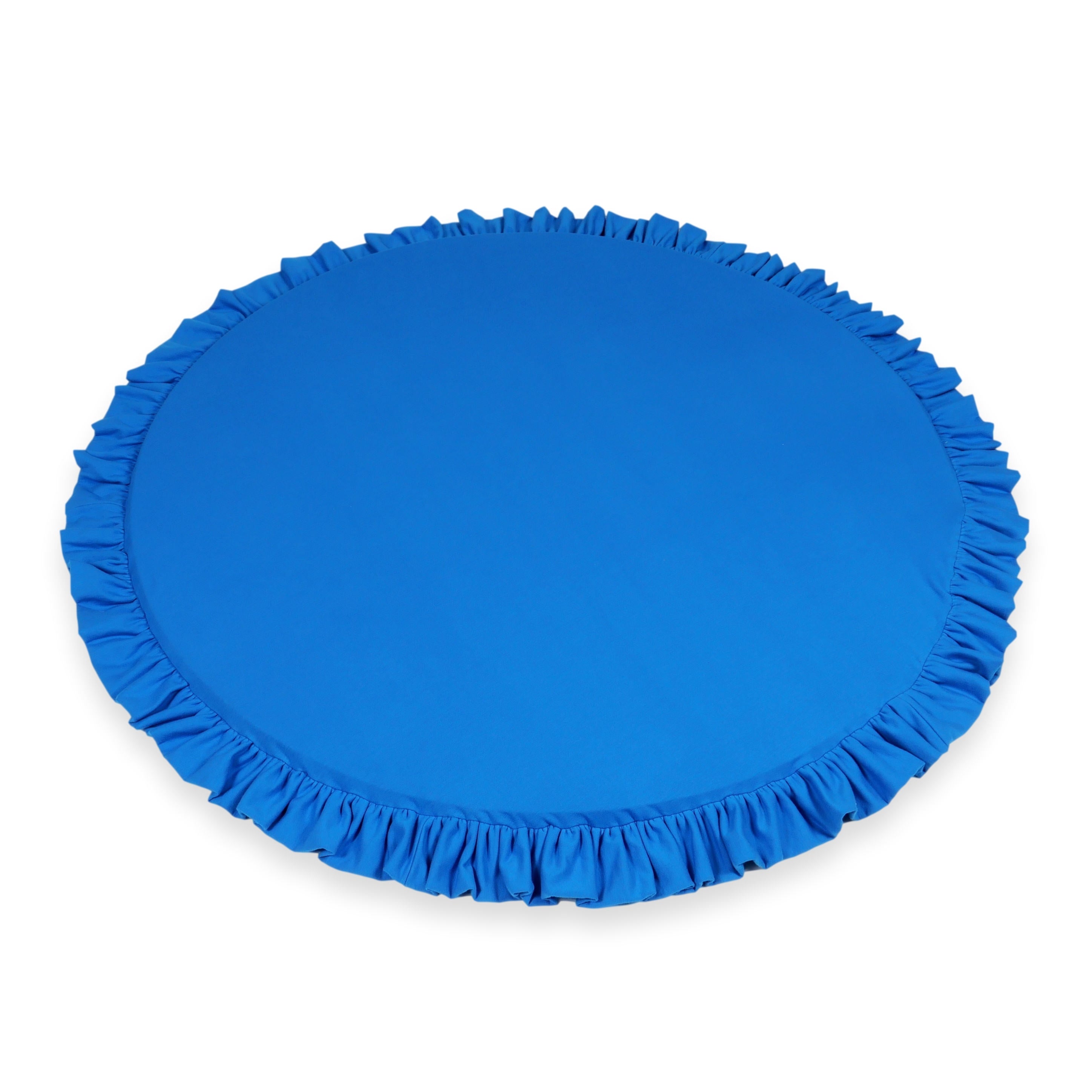 Round baby play mat 100cm with ruffle in jersey