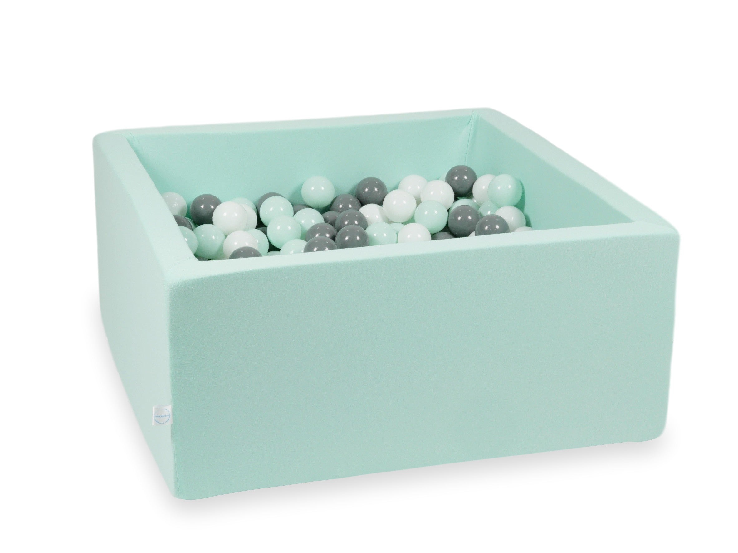 Bällebad quadratisch 90x90x40 cm in Mint, 400 Bälle