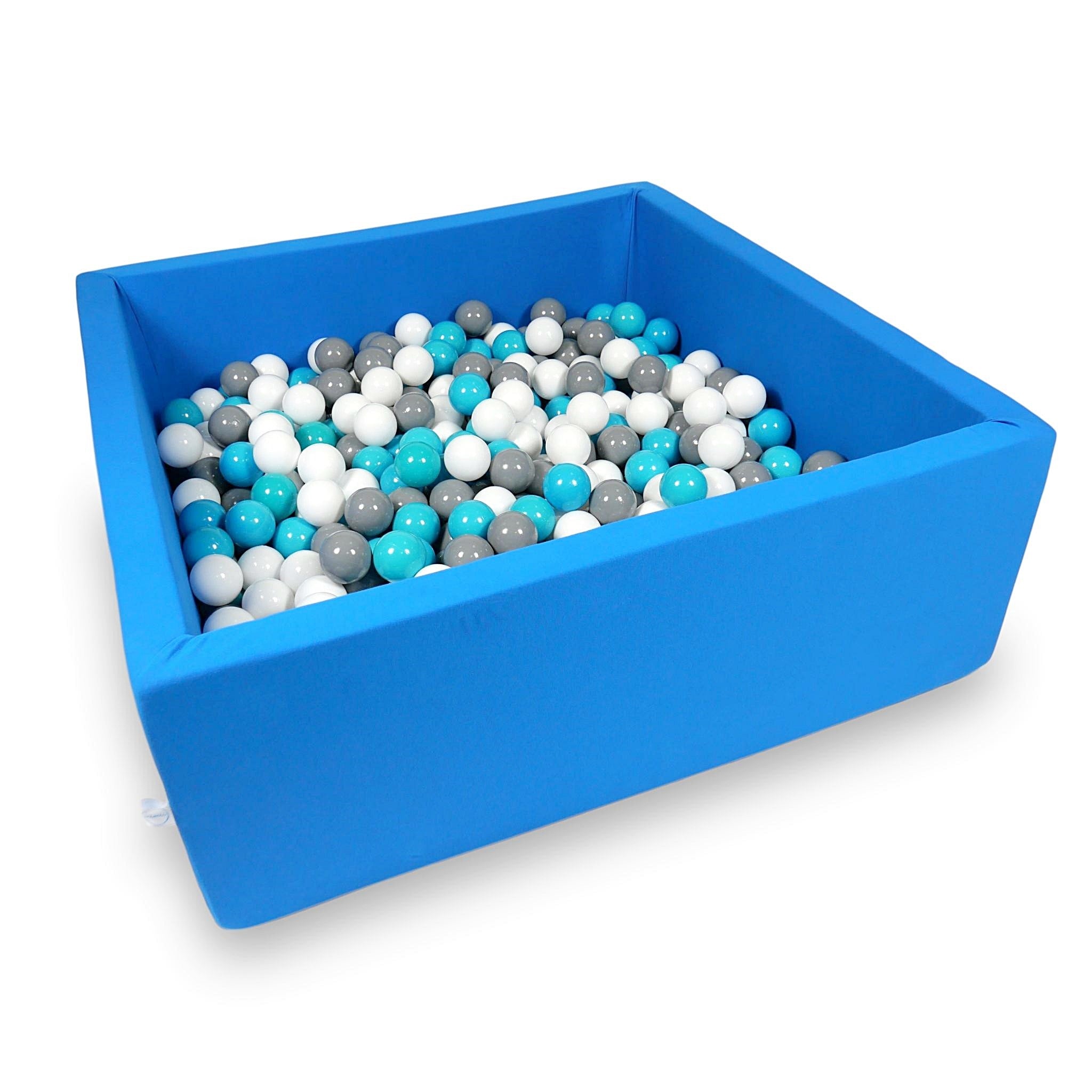 Square ball pit 110x110x40 cm in blue, 600 balls