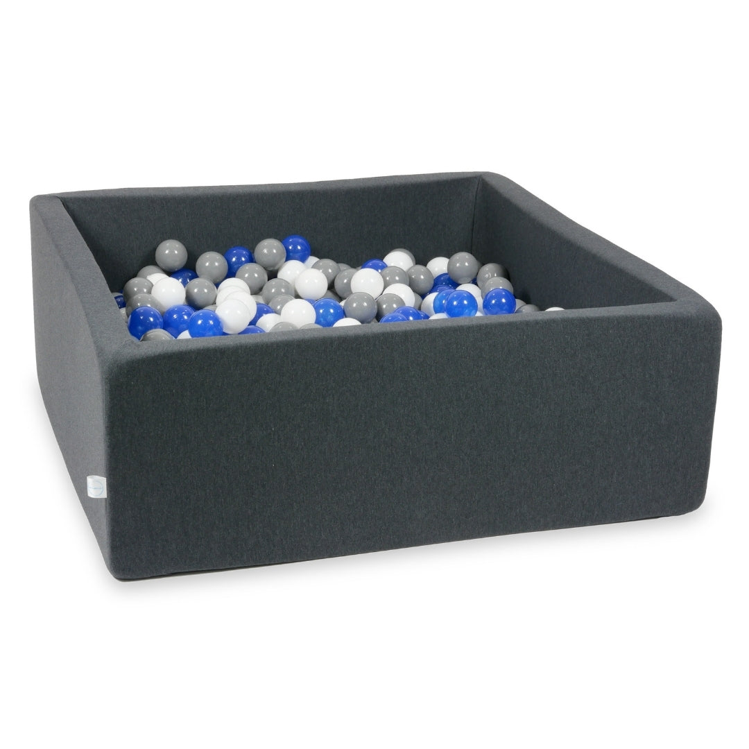 Square ball pit 110x110x40 cm in graphite, 600 balls