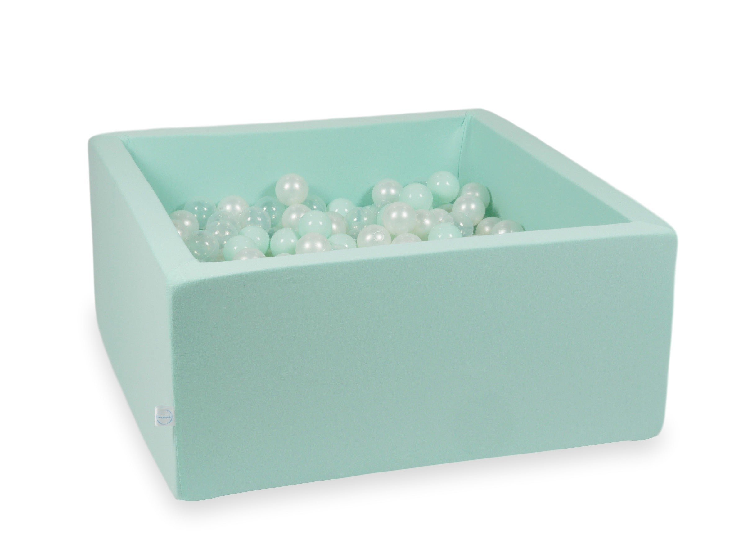 Bällebad quadratisch 90x90x40 cm in Mint, 400 Bälle