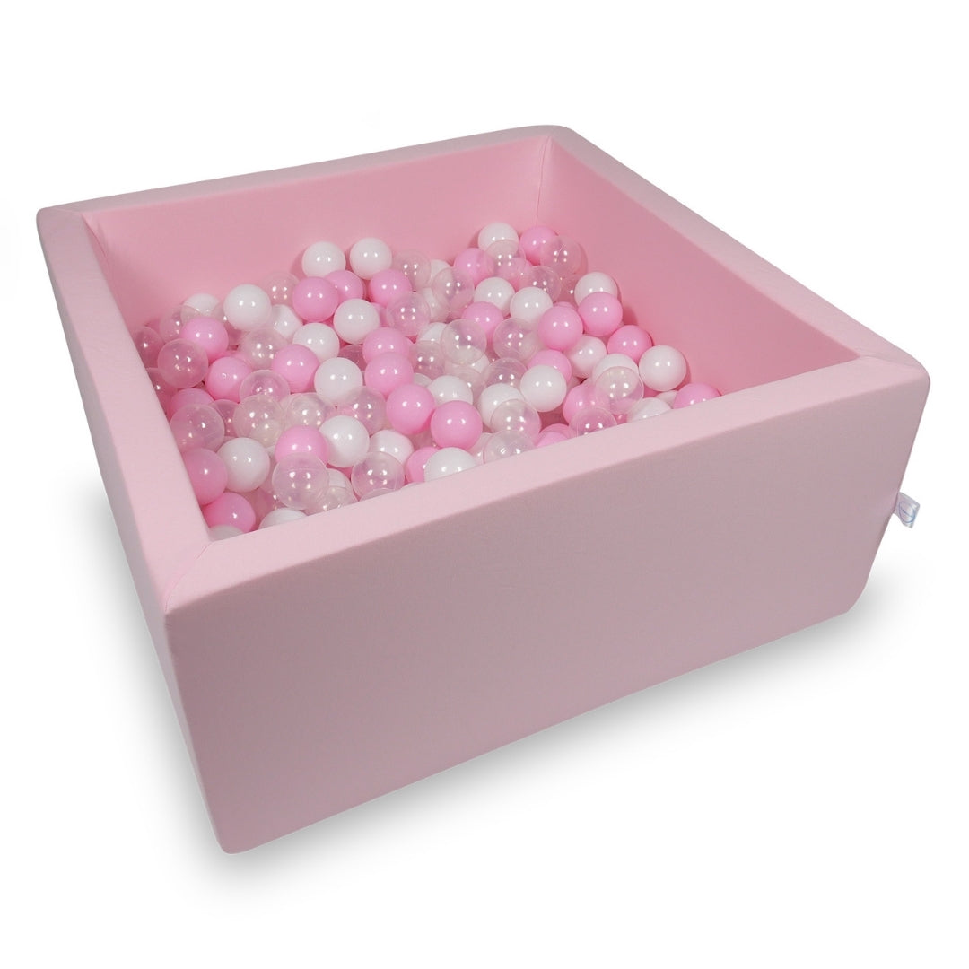 Square ball pit 90x90x40 cm in Powder Pink, 400 balls