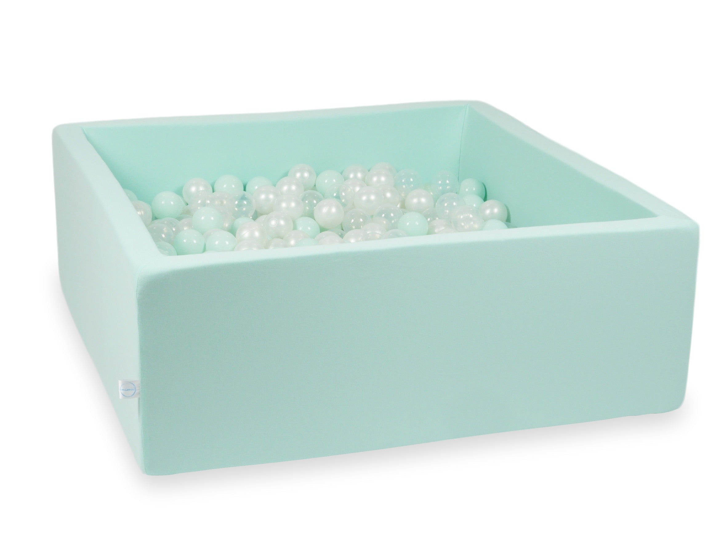Square ball pit 110x110x40 cm in mint, 600 balls