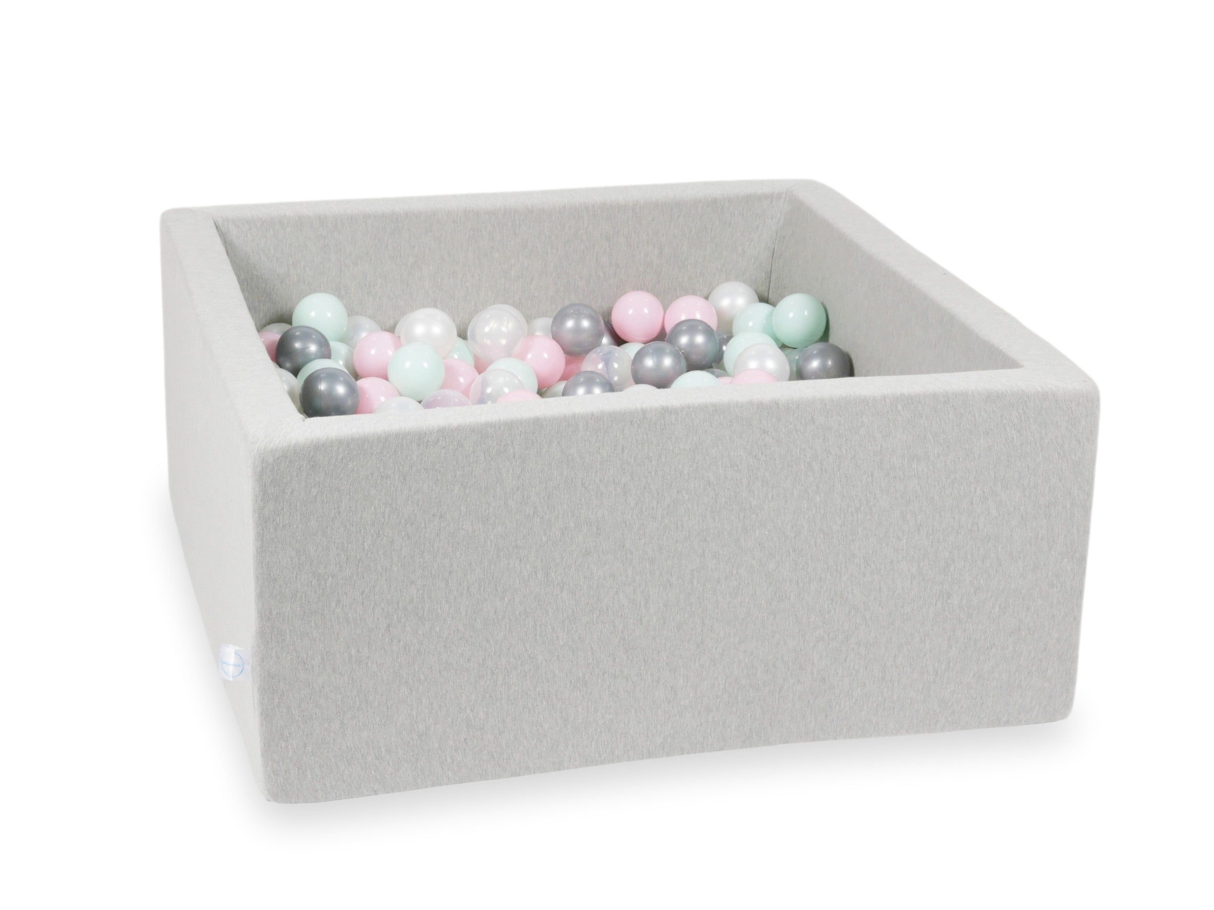 Square ball pit 90x90x40 cm in Light Gray, 400 balls