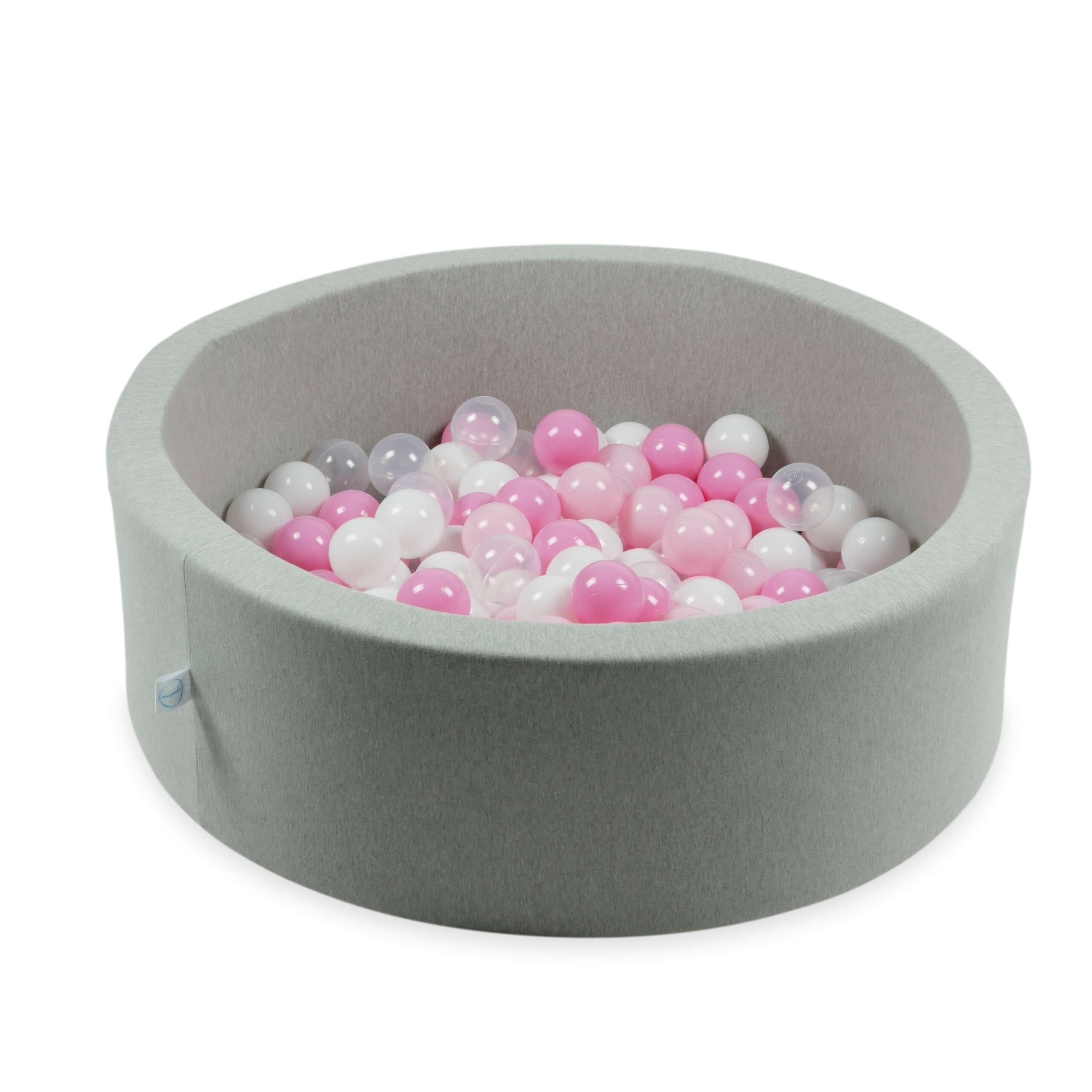 Spielbälle mit 7 cm Durchmesser, 100 Stück, weiß, transparent, hellrosa, puderrosa
