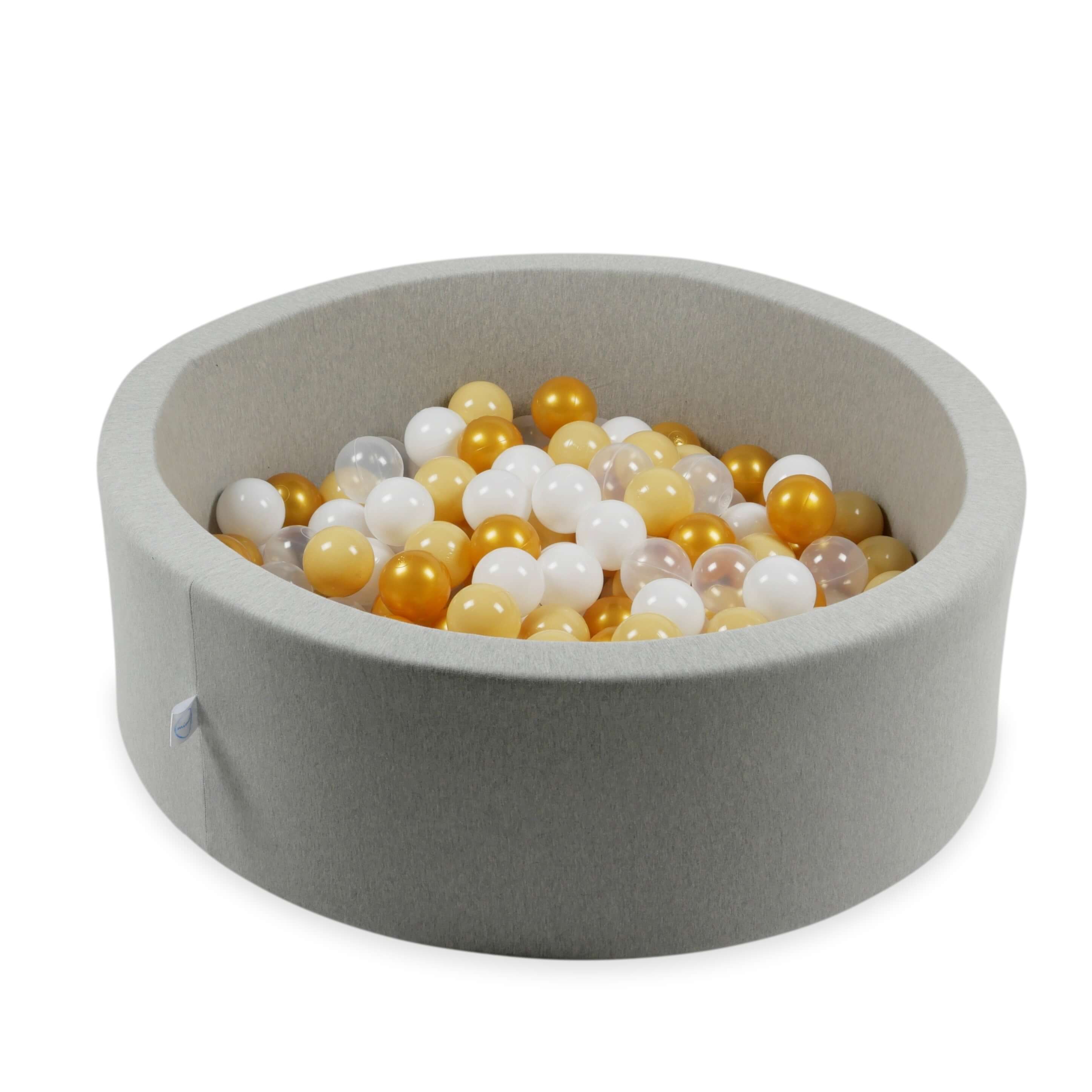 Spielbälle mit 7 cm Durchmesser, 150 Stück, weiß, transparent, gold, beige