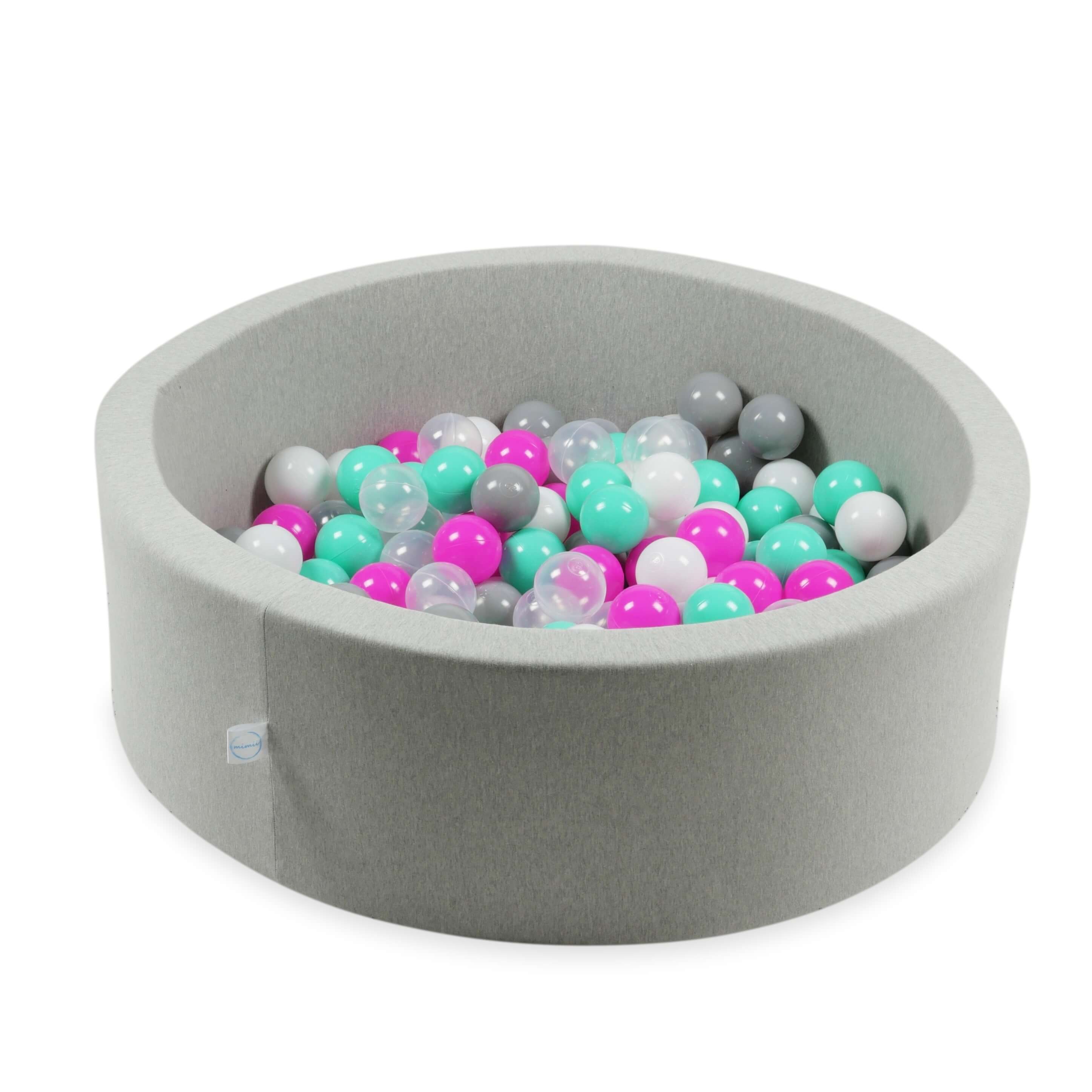 Play balls ø7cm 150 pieces white, pink, mint, gray, transparent