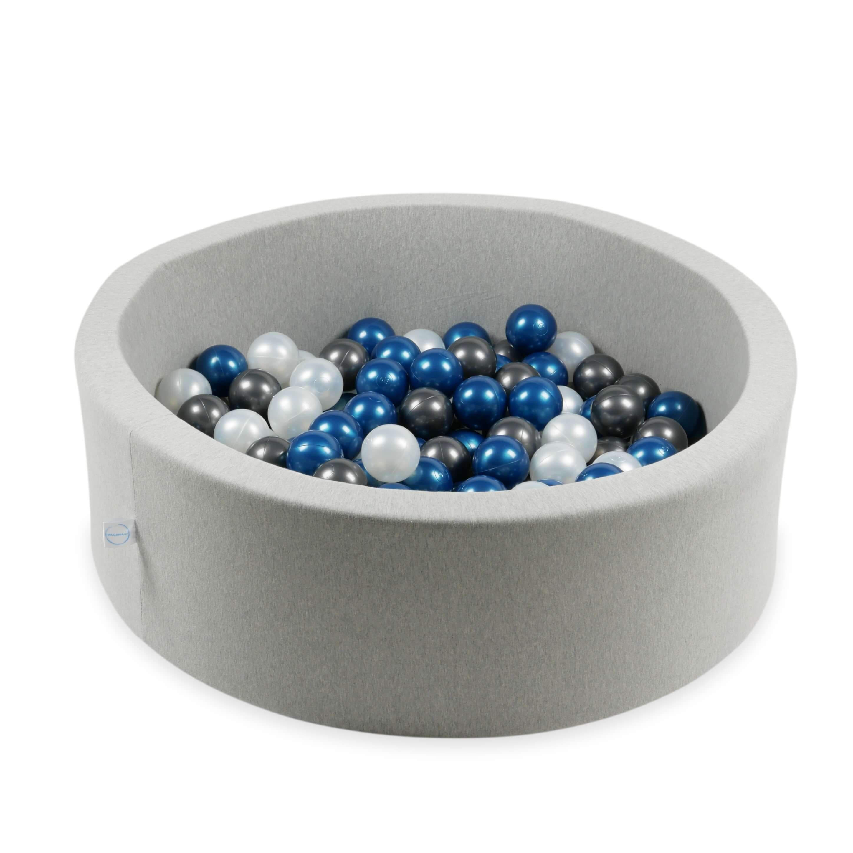 Play balls ø7cm 100 pieces pearl, metallic blue, metallic graphite