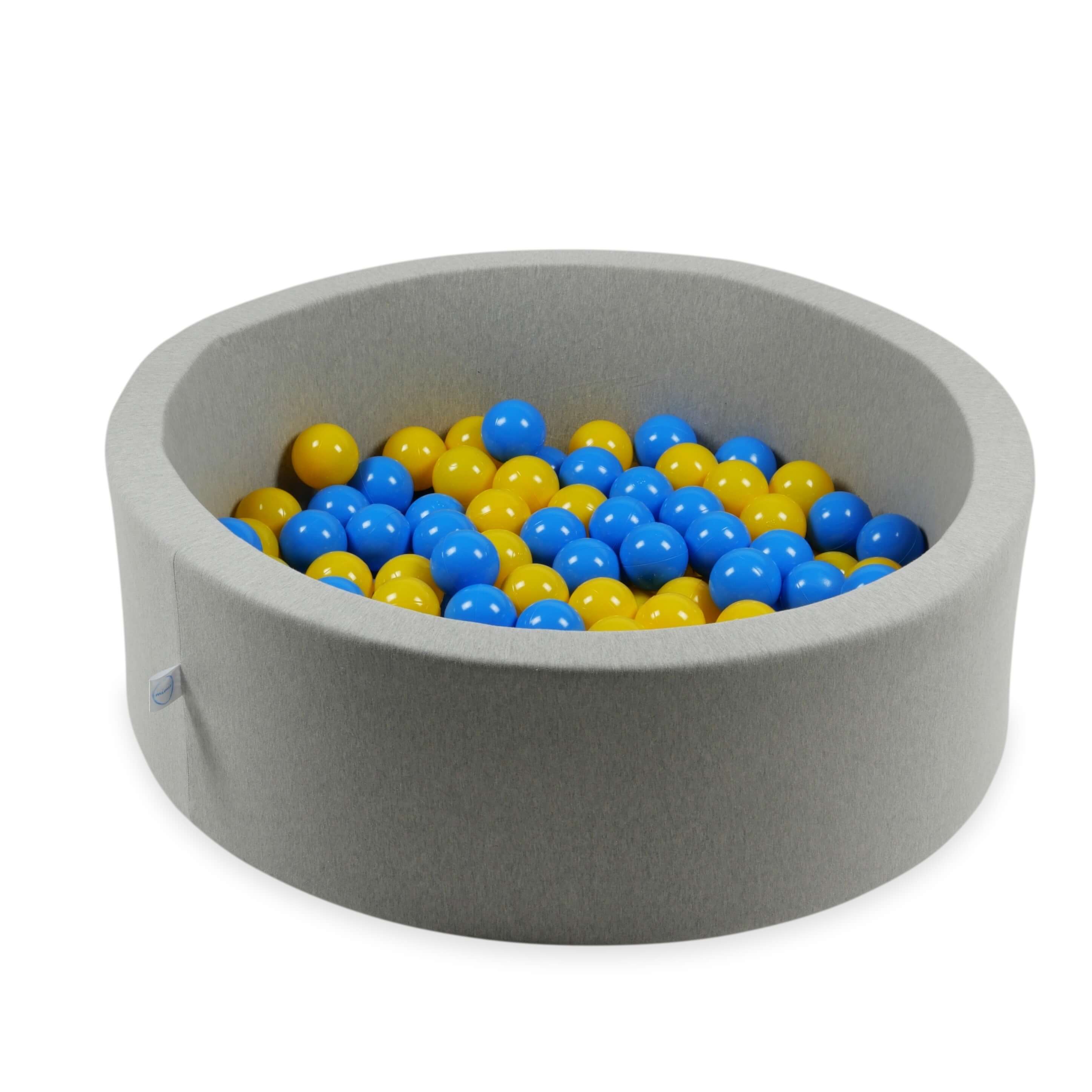 300 Spielbälle mit 7 cm Durchmesser, gelb und blau