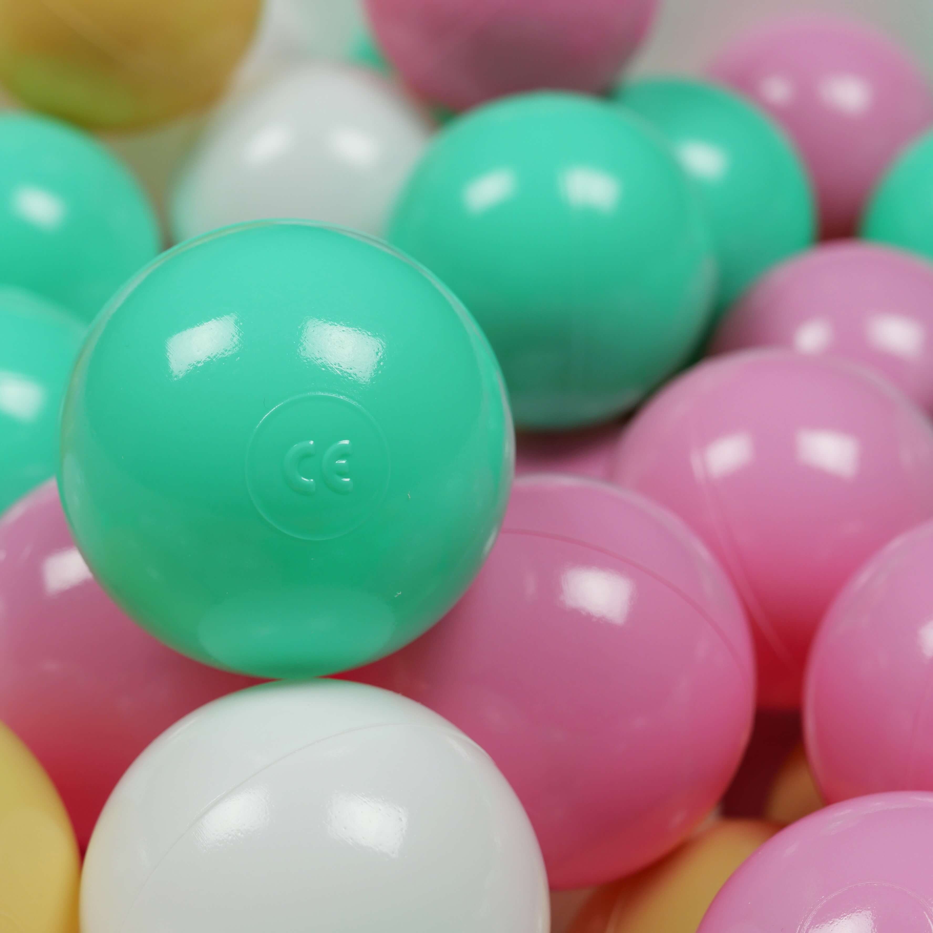 Game balls ø7cm 400 pieces white, mint, beige, dusty pink