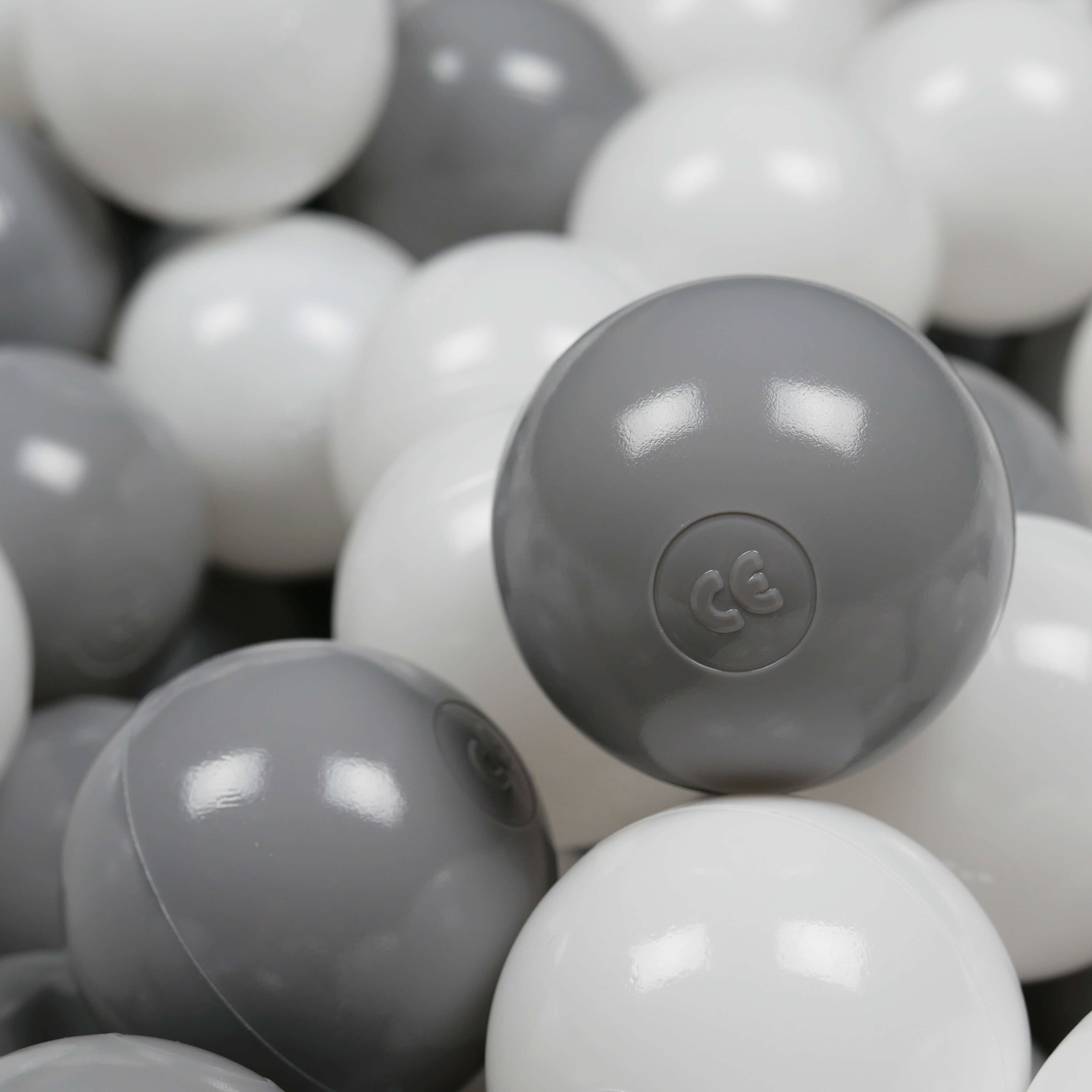 Game balls ø7cm 300 pieces white, gray