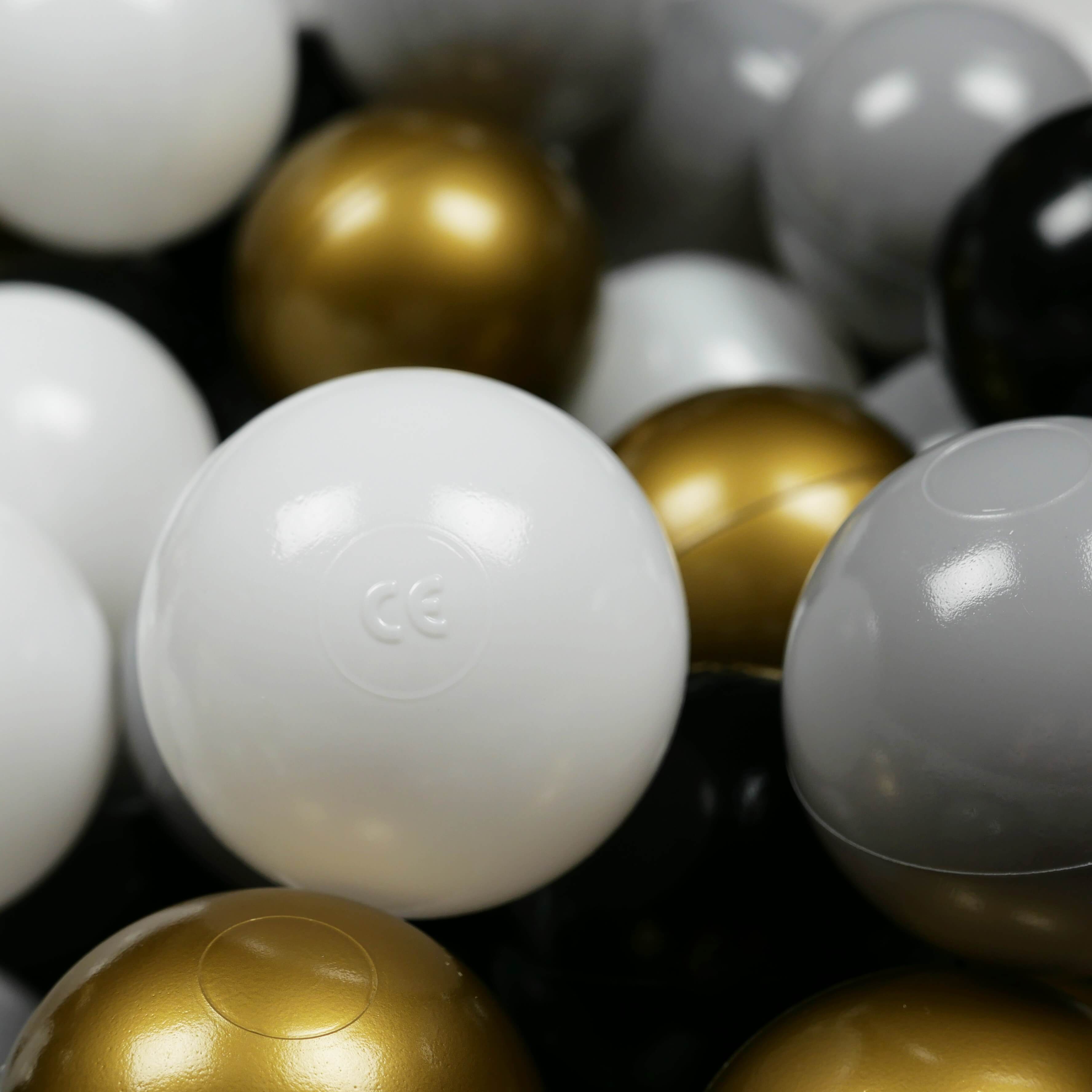 Game balls ø7cm 25 pieces white, gray, black, old gold