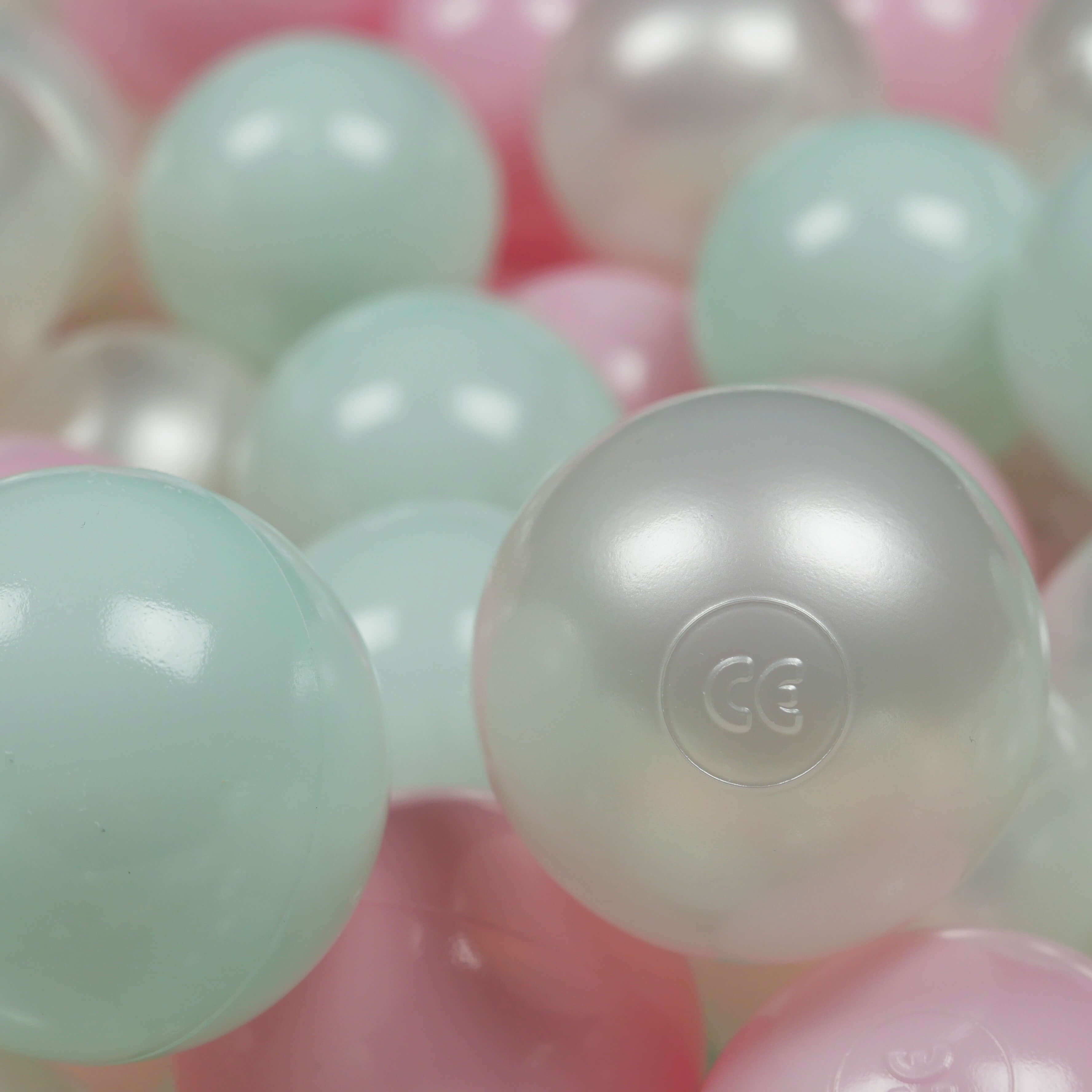 Balles de jeu ø7cm 150 pièces perle, menthe claire, rose clair