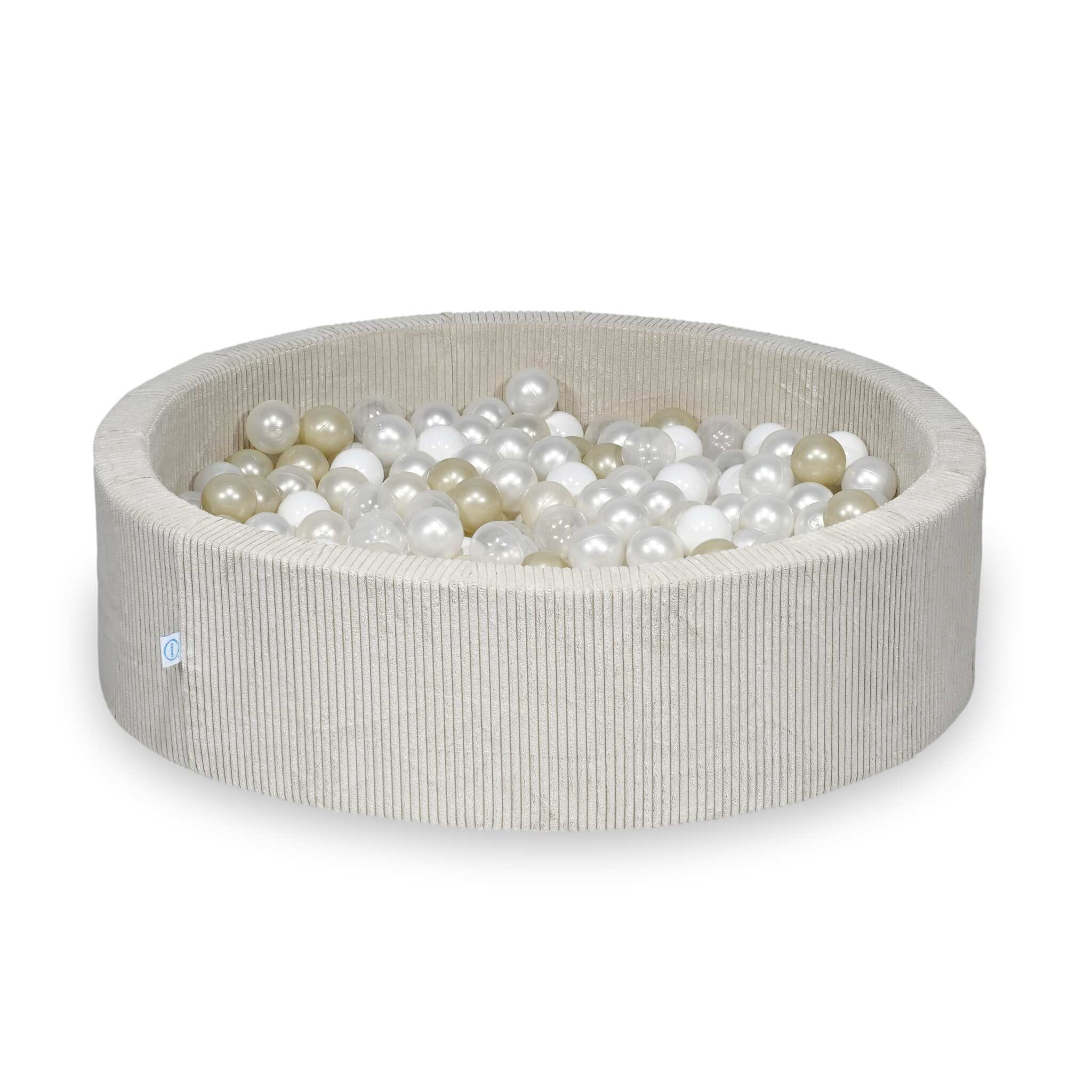 Ball Pit in corduroy beige 110x30 cm with 400 balls