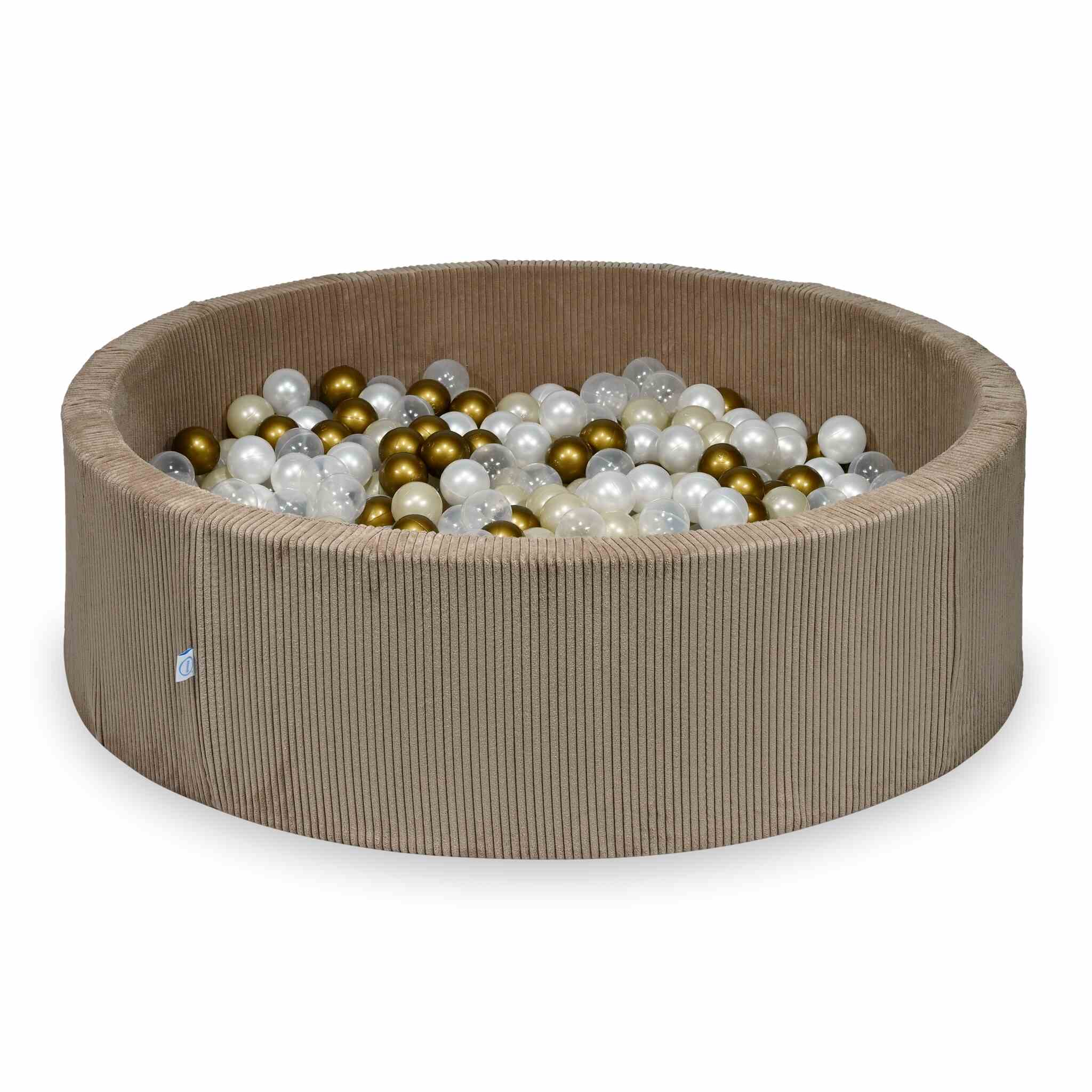 Ball Pit in corduroy toffee 130x40 cm with 700 balls
