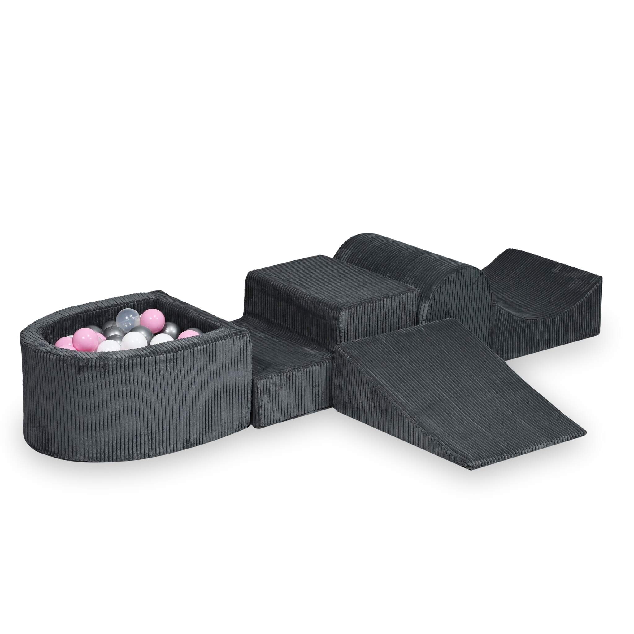 Foam playground with hill and micro corduroy graphite pool + 100 balls