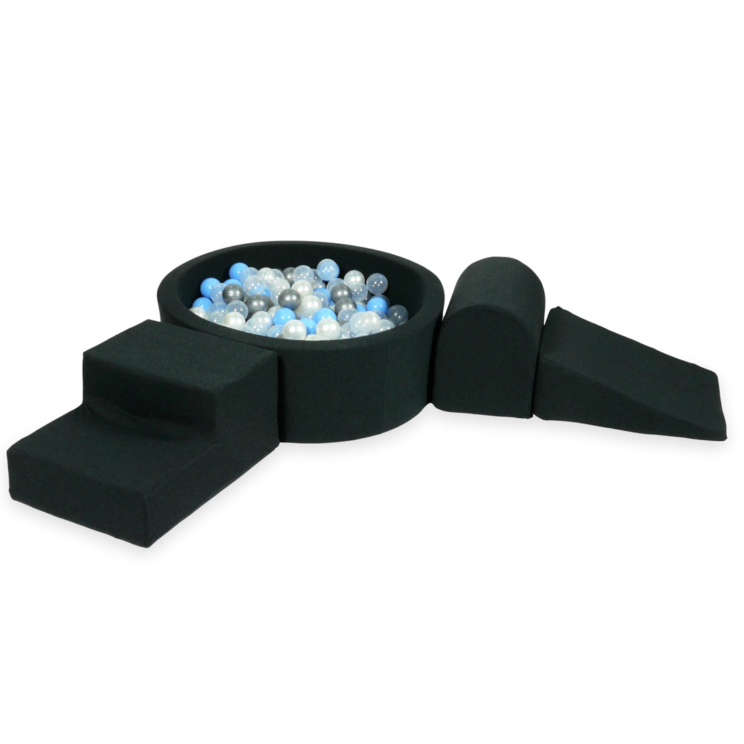 Foam play area with round pool 90x30 graphite + 200 balls