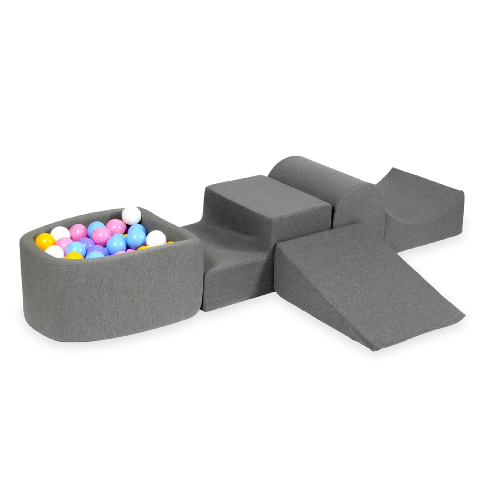 Foam play area with hill and micro gray pool + 100 balls