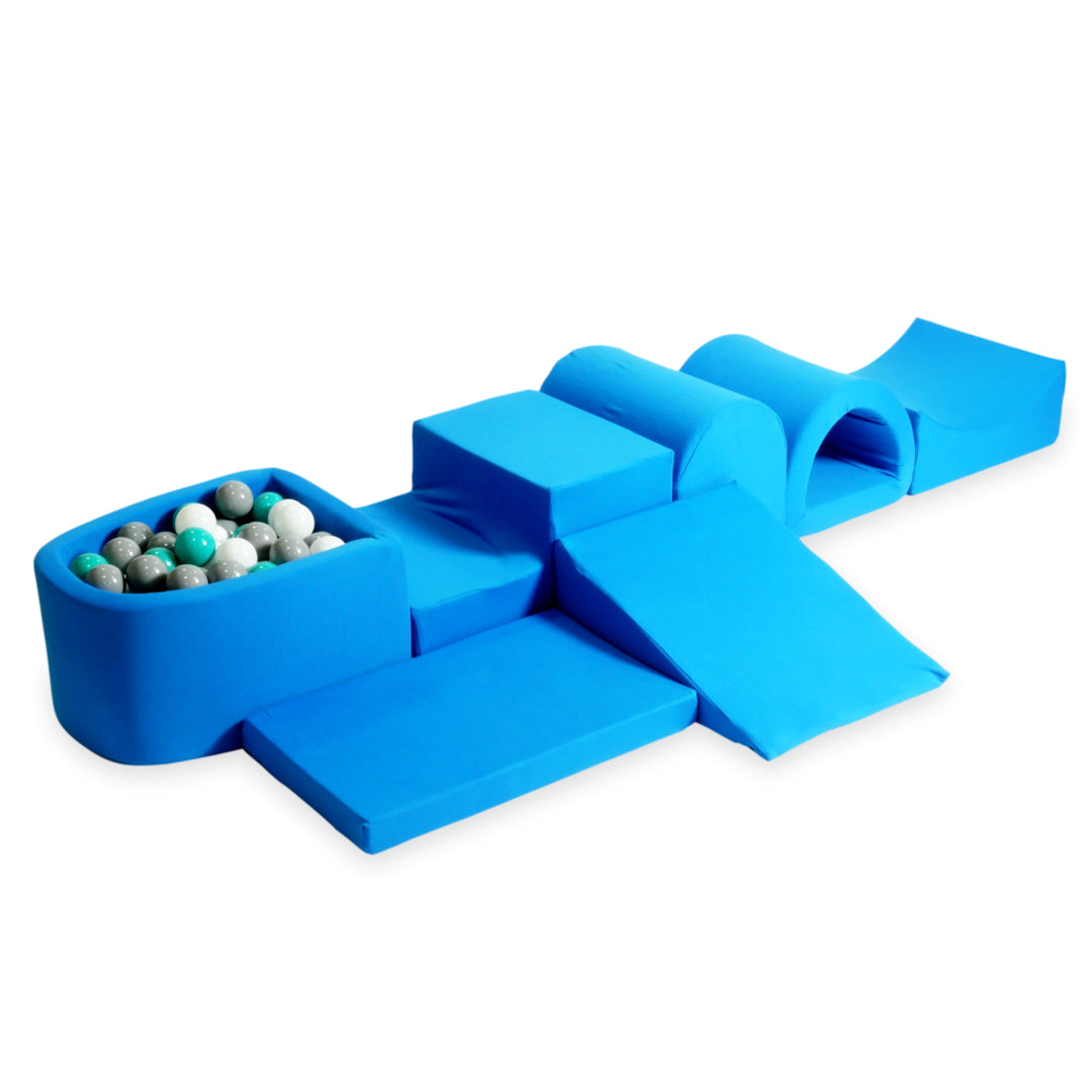 Largest foam play area with blue micro ball pit + 100 balls