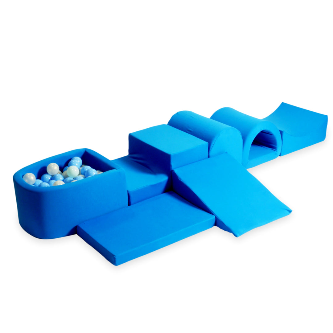 Largest foam play area with blue micro ball pit + 100 balls