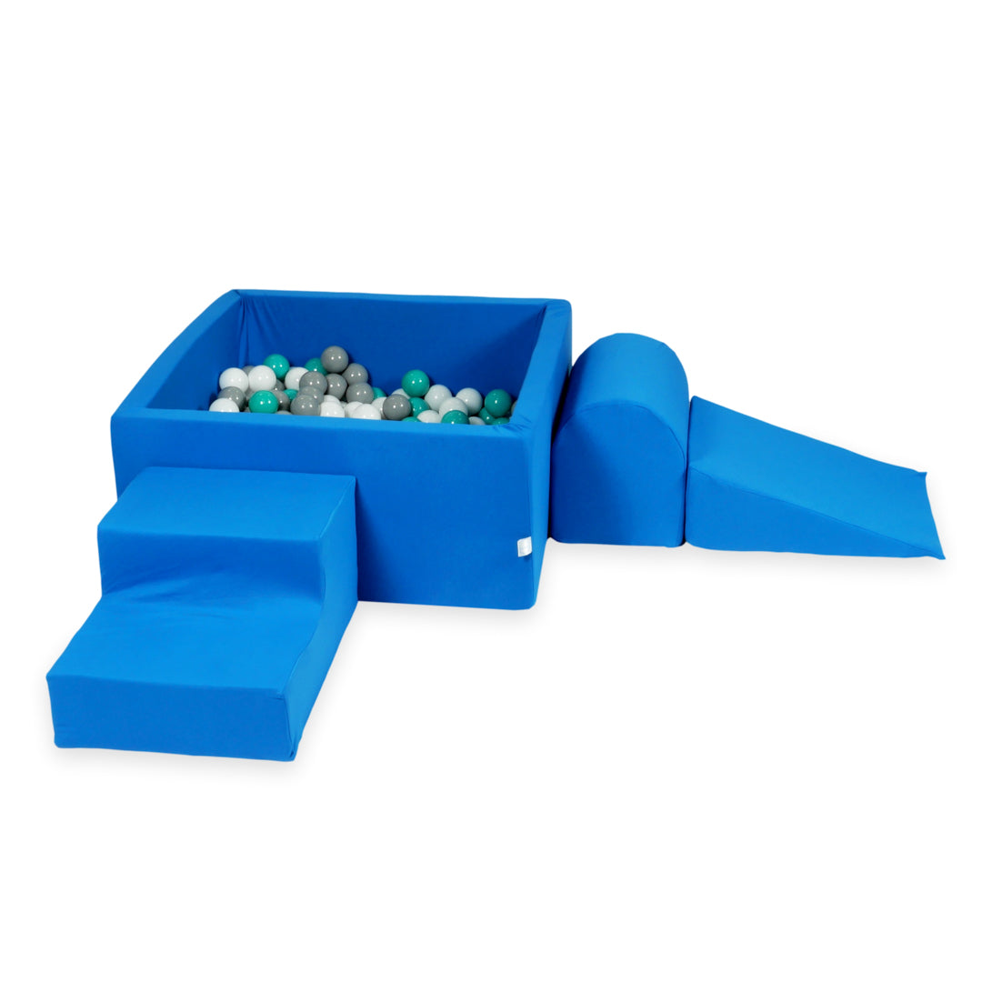 Foam play area with square ball pit children's play set 90x90x40 blue + 400 balls