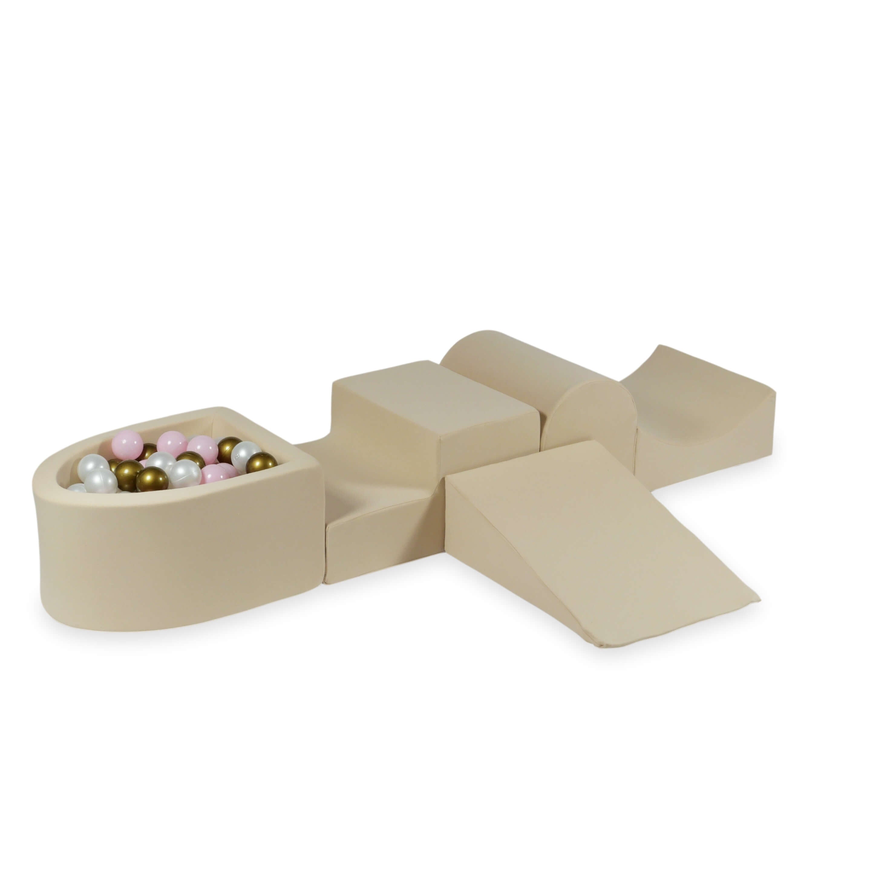 Foam play area with hill and micro beige pool + 100 balls