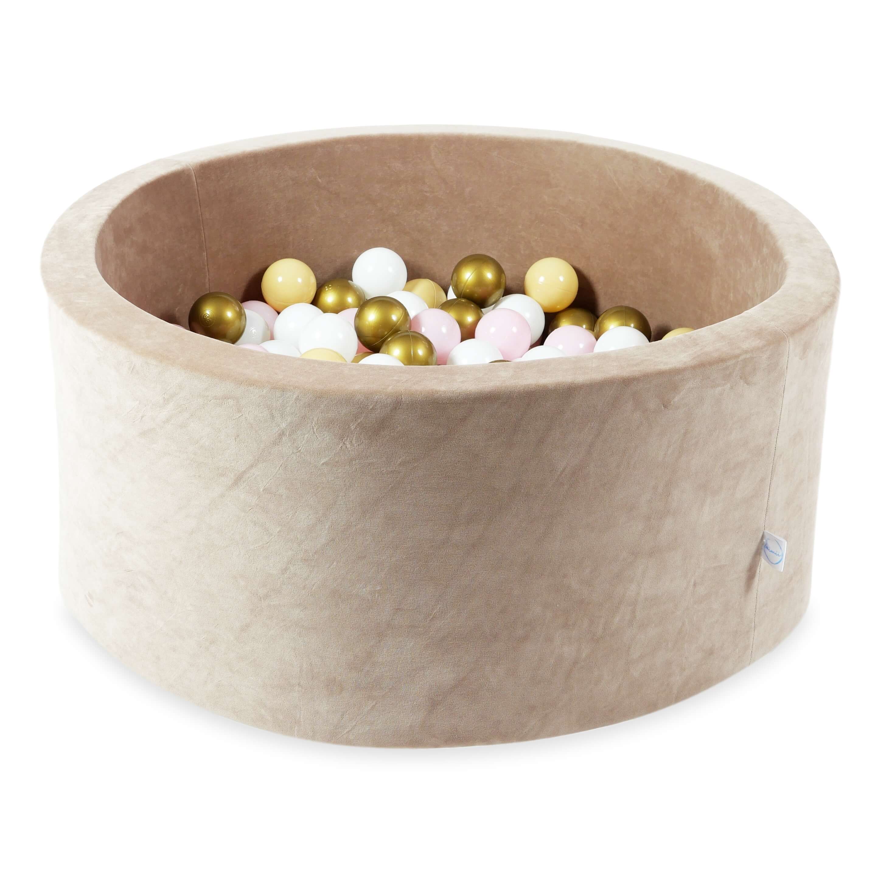 90x40 cm Velvet Soft Brown Ball Pit with 300 Balls