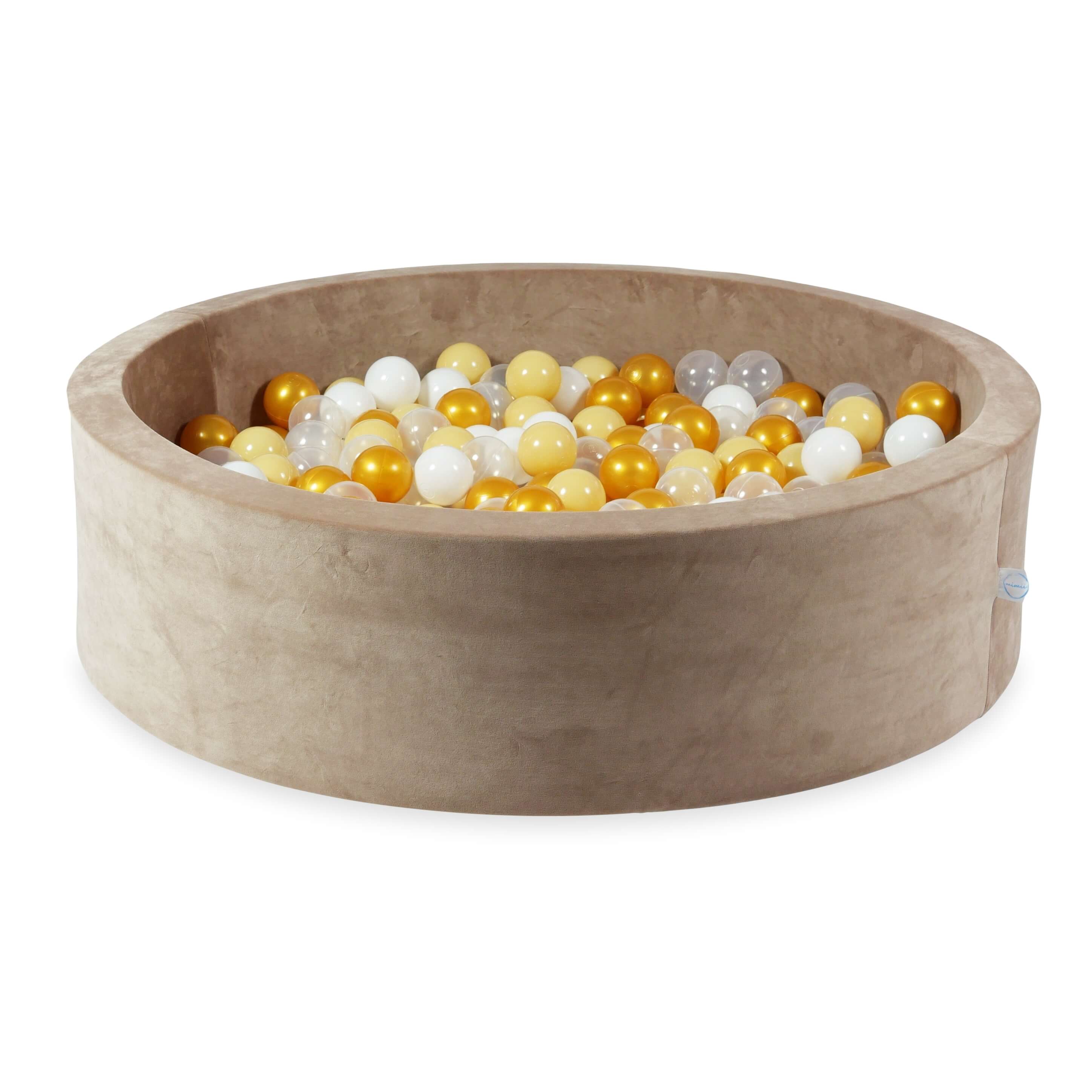 Velvet Ball Pit Velvet Soft Brown 110x30 cm with 400 balls