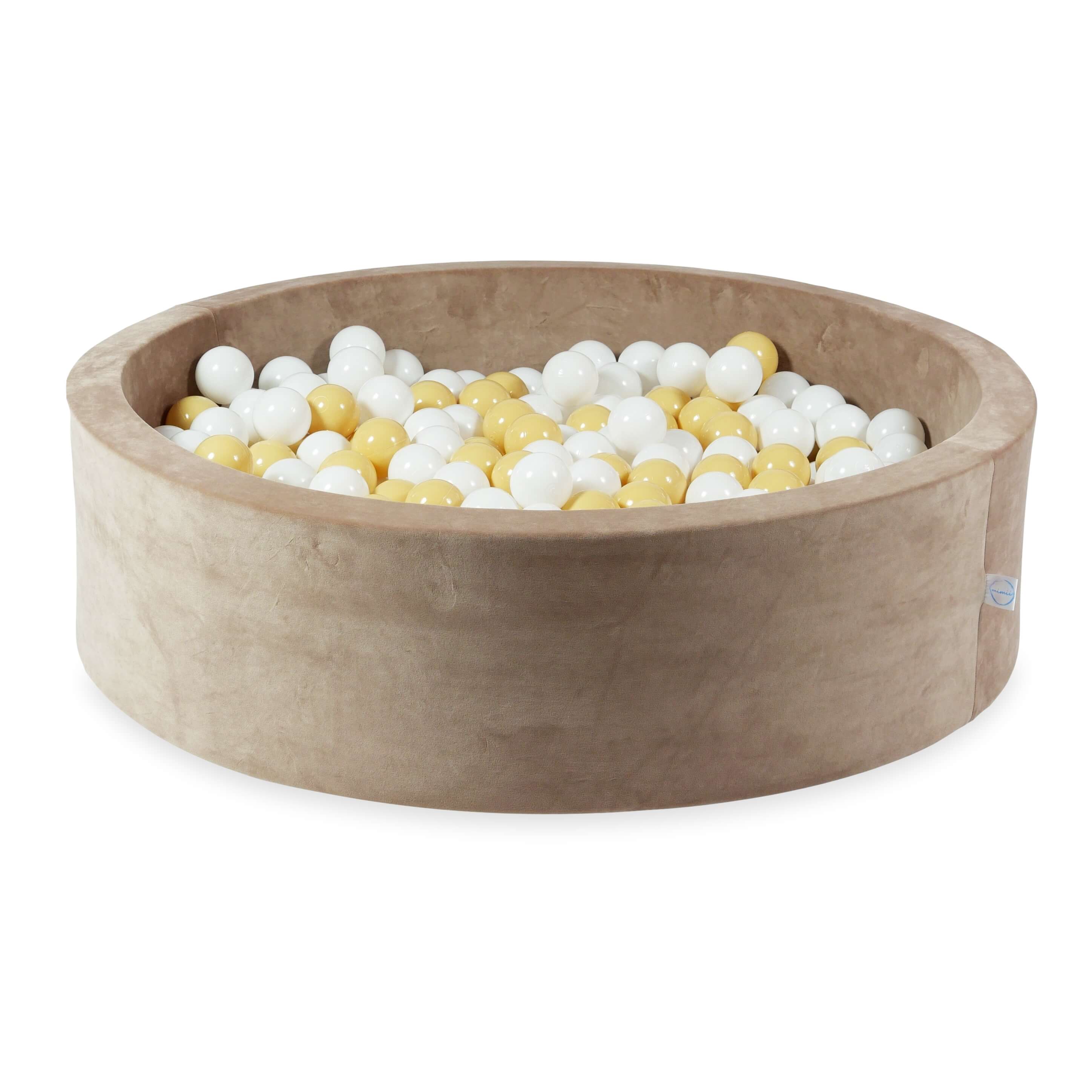 Velvet Ball Pit Velvet Soft Brown 110x30 cm with 400 balls