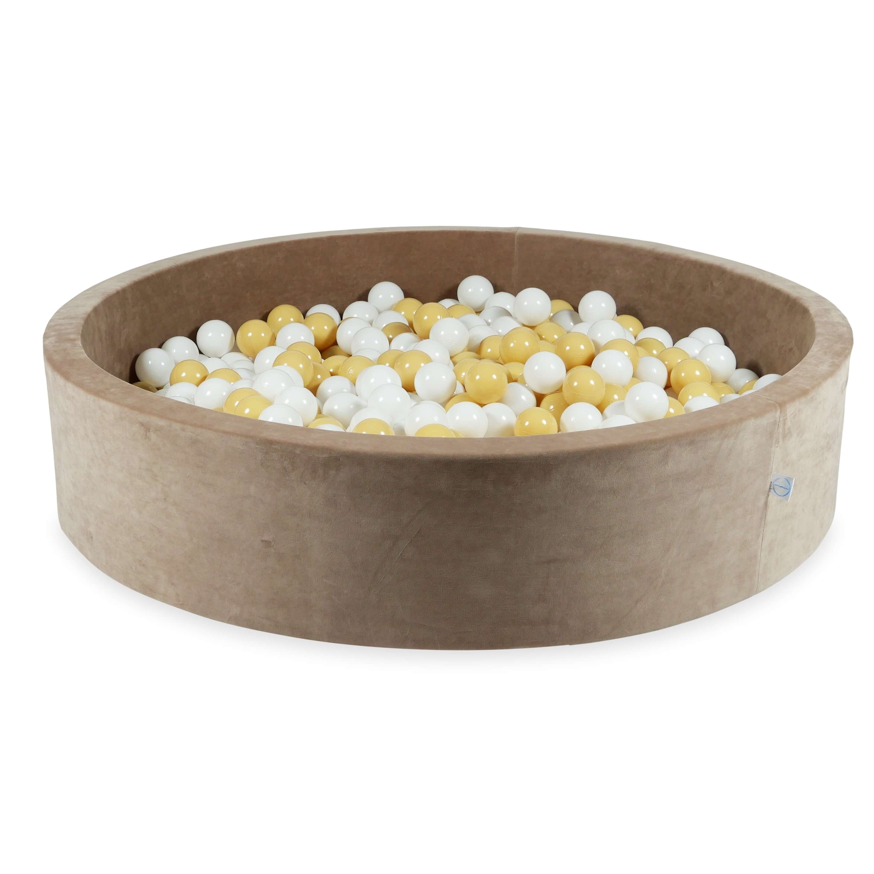 Brown soft velvet ball pit 130x30 cm with 600 balls