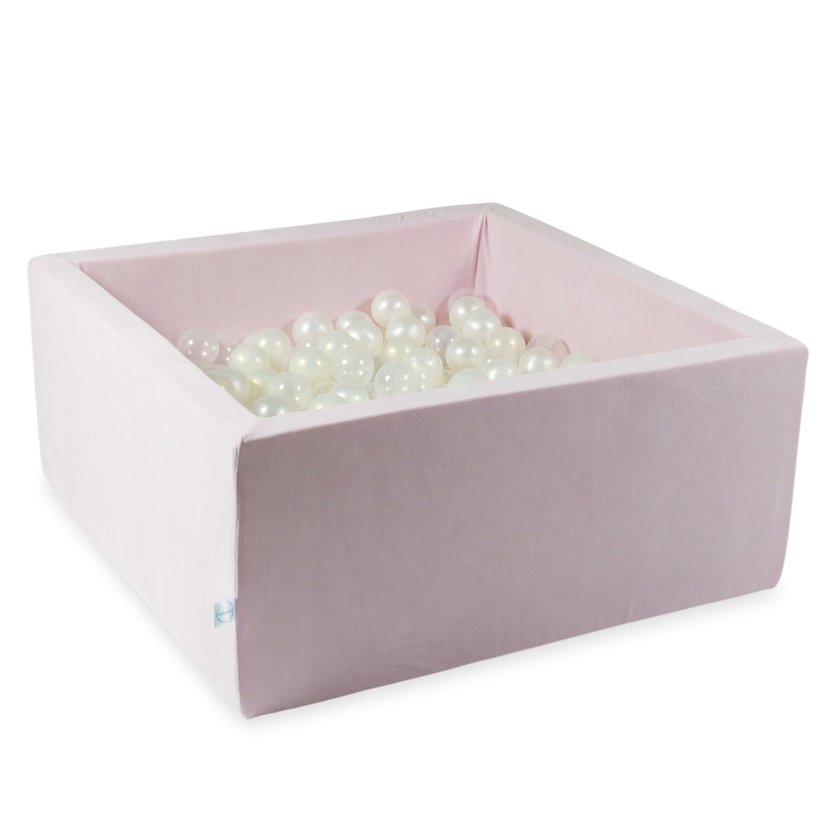 Bällebad quadratisch 90x90x40 cm aus Softvelvet Light Pink, 400 Bälle