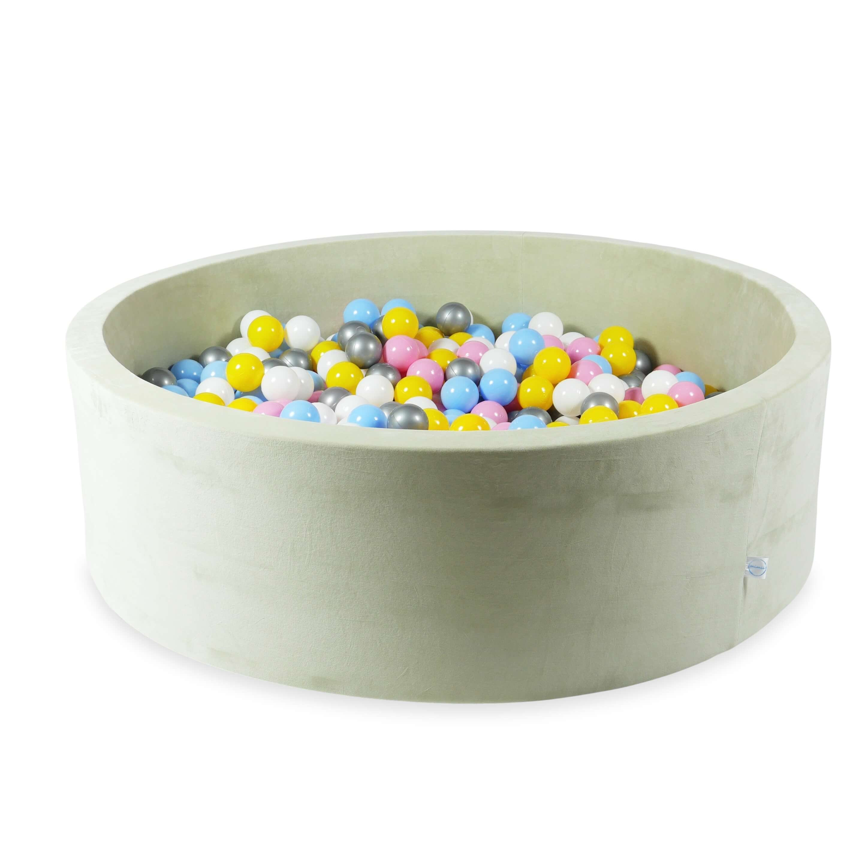 Velvet soft ball pit pistachio 130x40 cm with 700 balls
