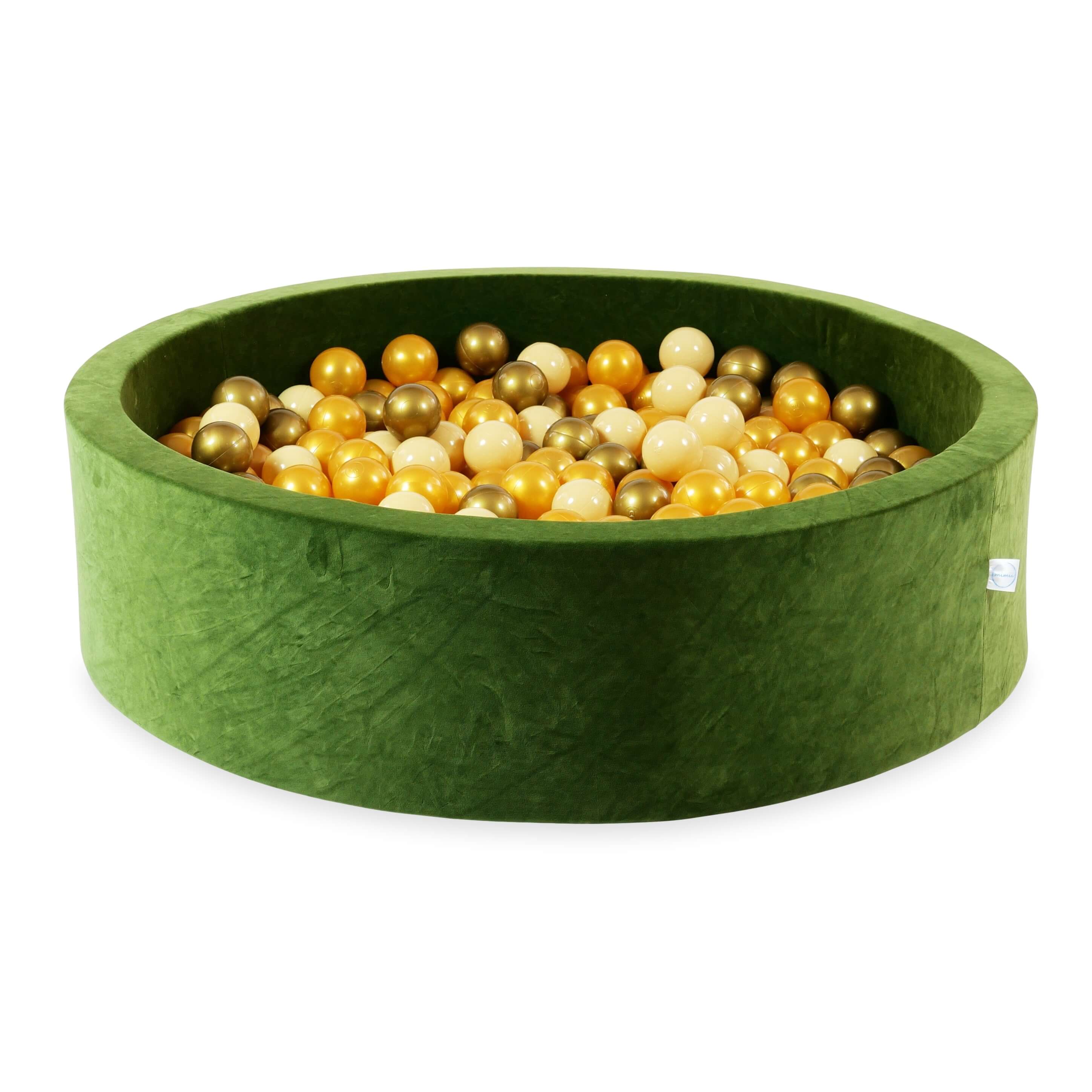 Velvet Ball Pit Velvet Soft Olive 110x30 cm with 400 balls