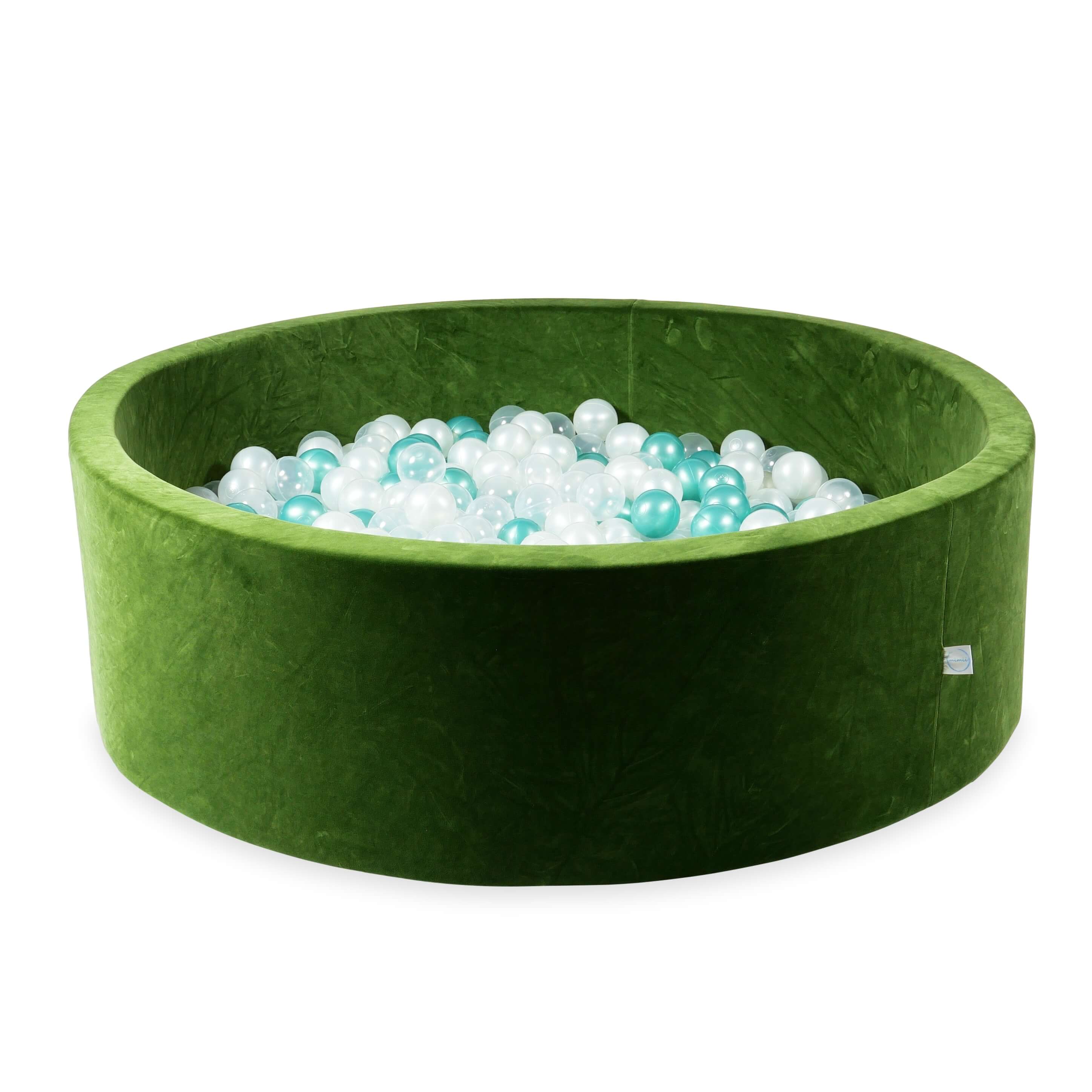 Velvet soft ball pit olive 130x40 cm with 700 balls