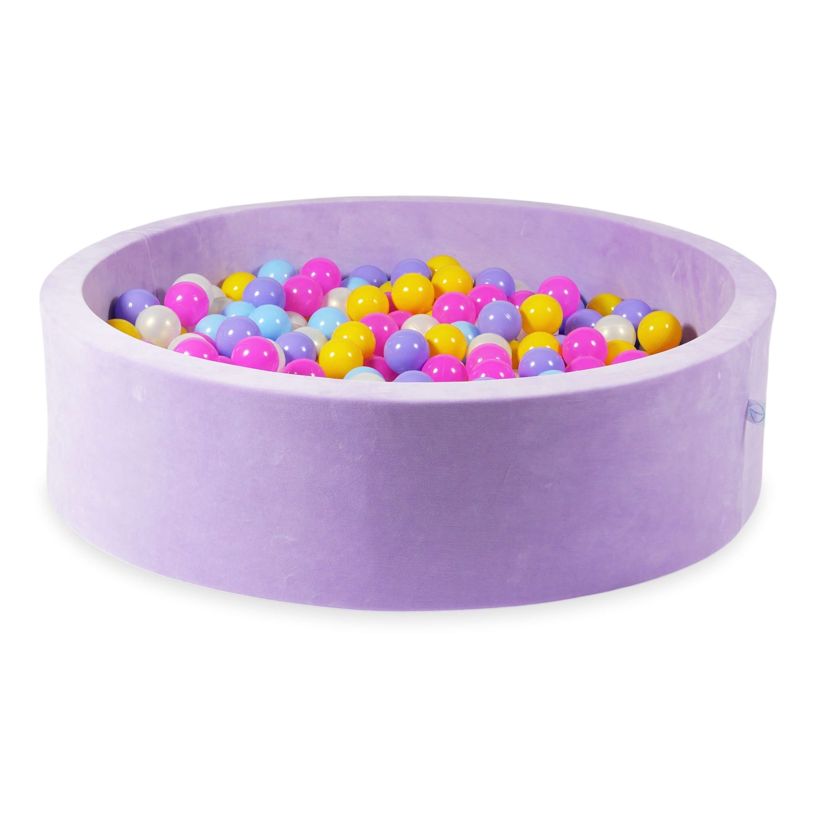 Velvet Ball Pit Velvet Soft Lilac 110x30 cm with 400 balls