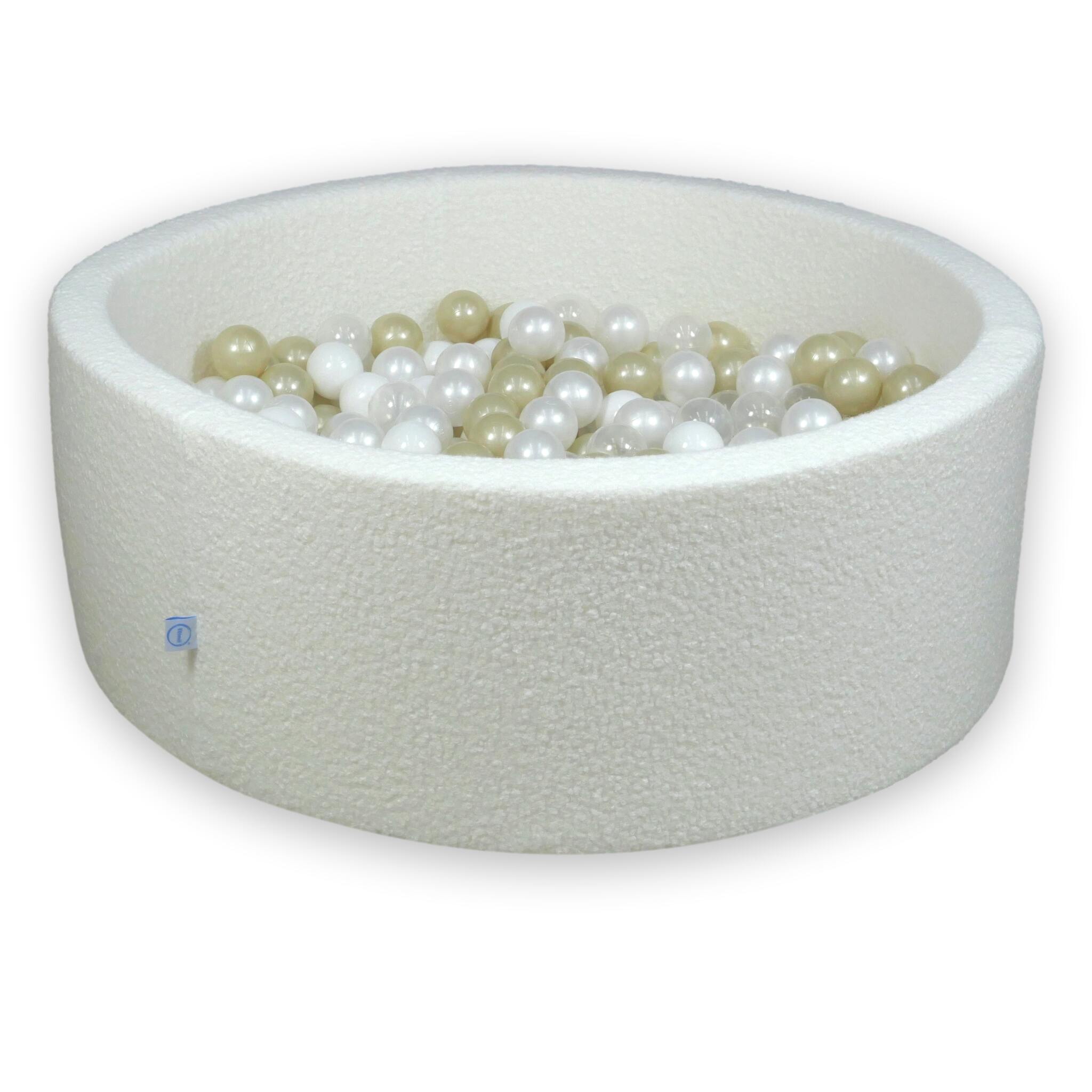 Ball pit in boucle White 110x40 cm with 500 balls