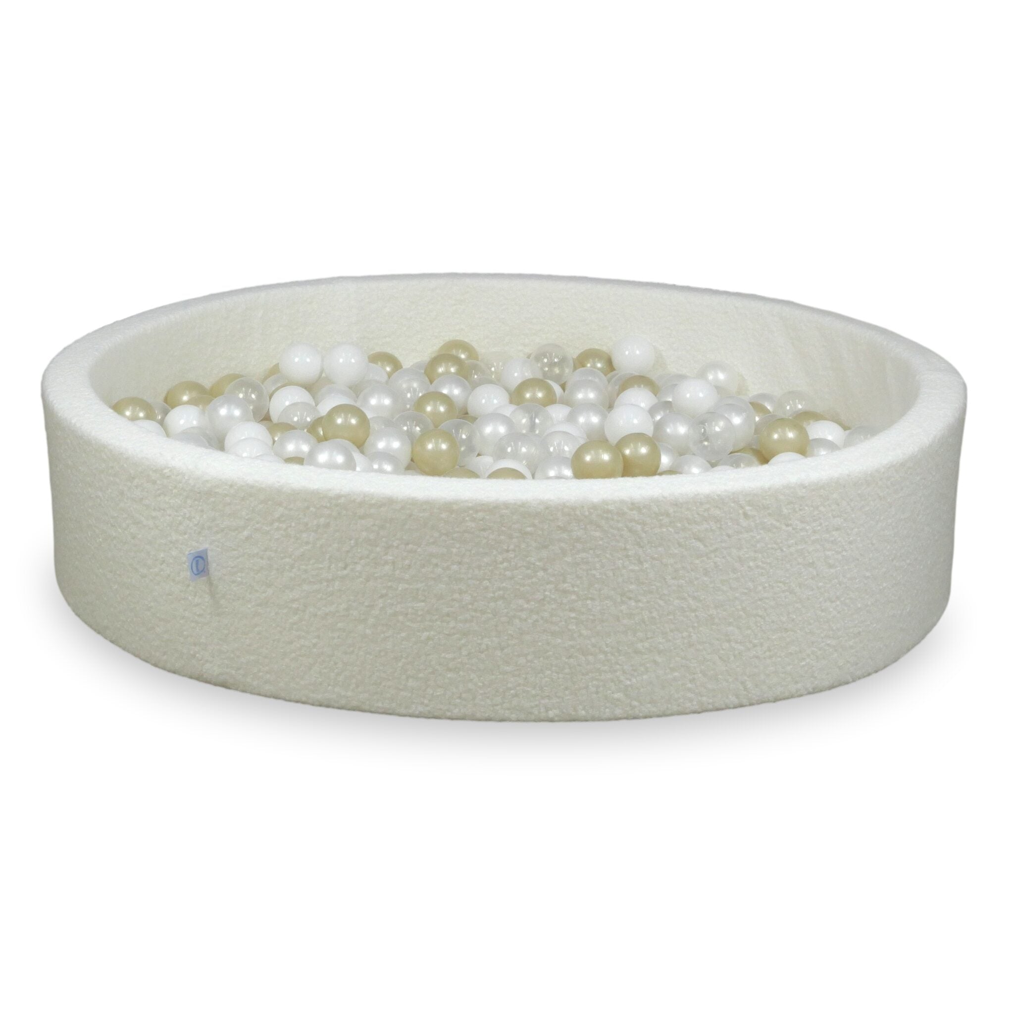 Ball pit in boucle White 130x30 cm with 600 balls