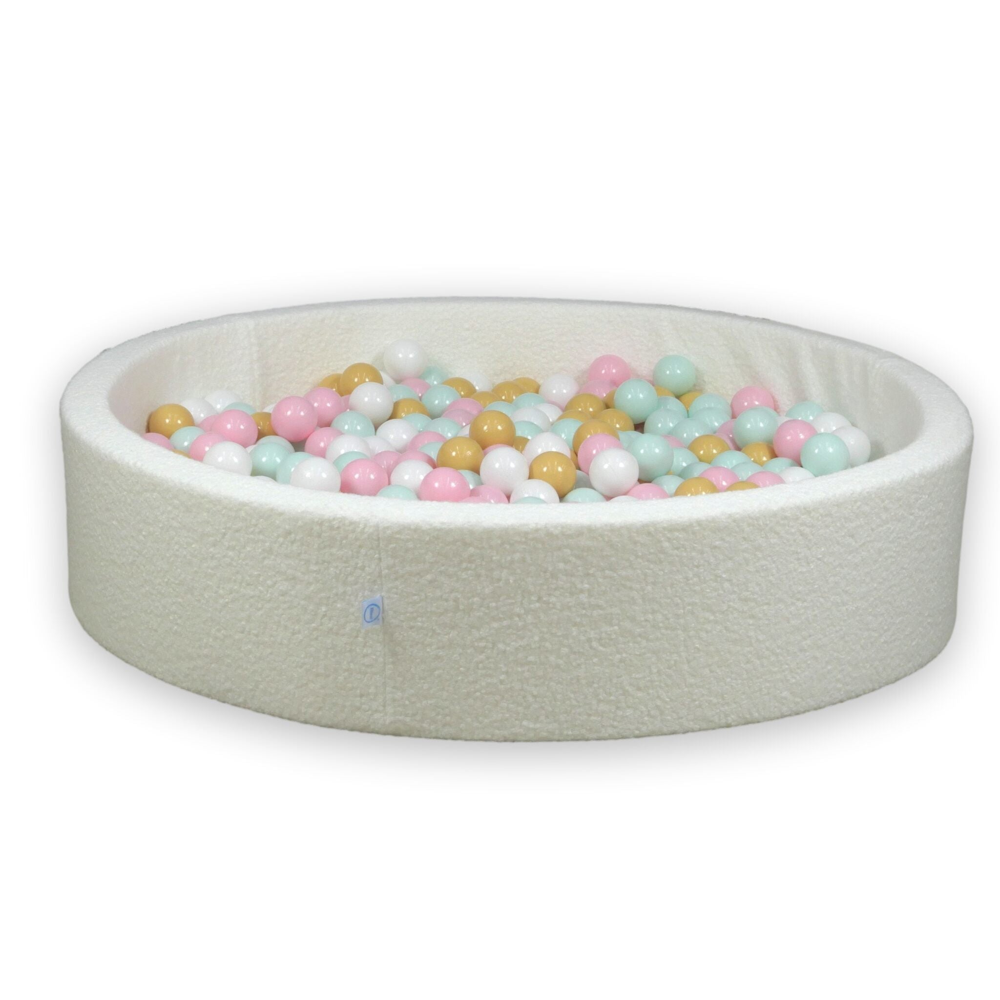 Ball pit in boucle White 130x30 cm with 600 balls