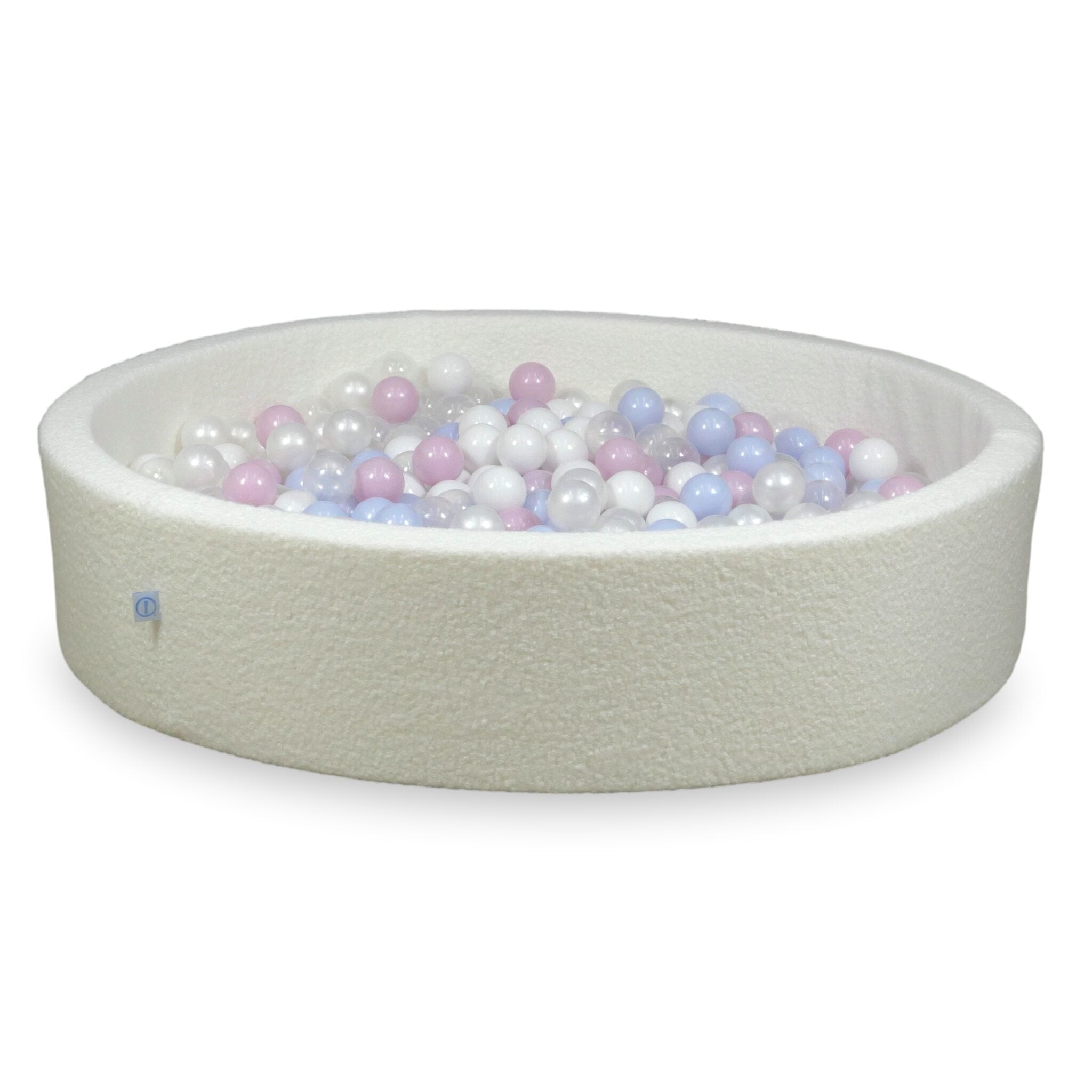 Ball pit in boucle White 130x30 cm with 600 balls