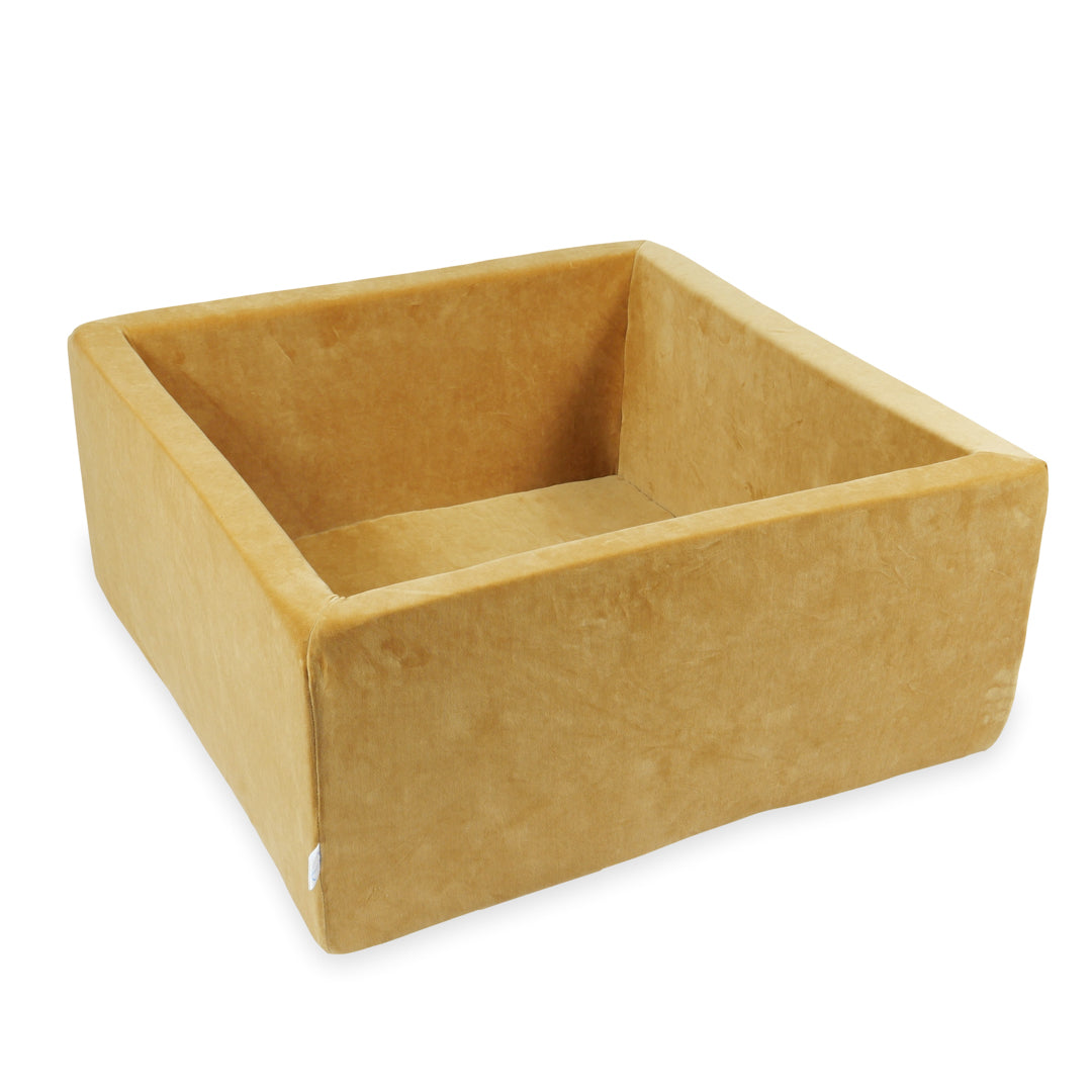 Bällebad quadratisch 90x90x40 cm Samt Soft Carmel ohne Bälle