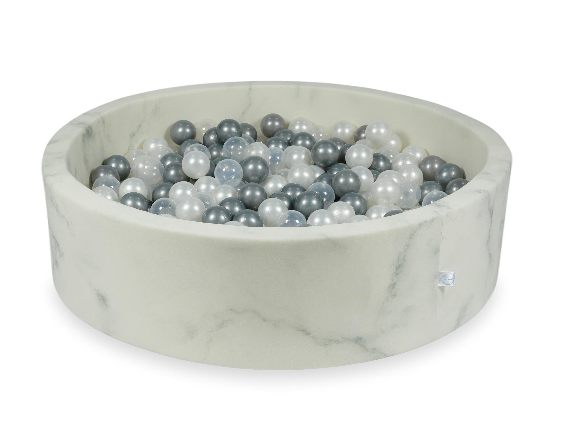 Velvet Ball Pit Marble 110x30 cm with 400 balls