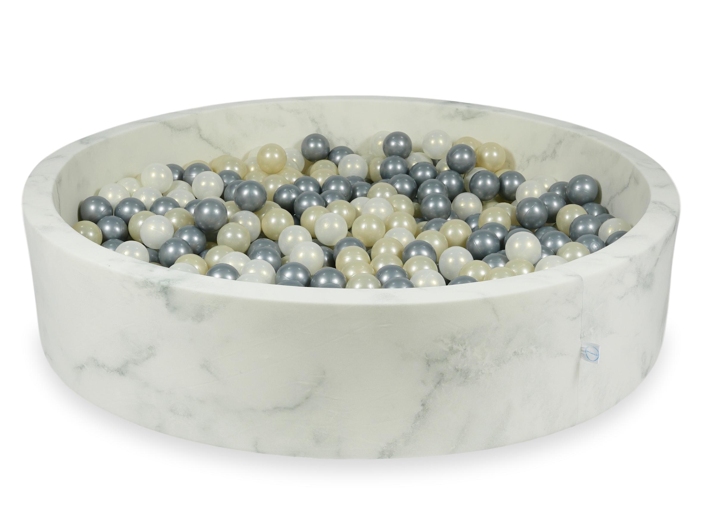 Marble velvet ball pit 130x30 cm with 600 balls