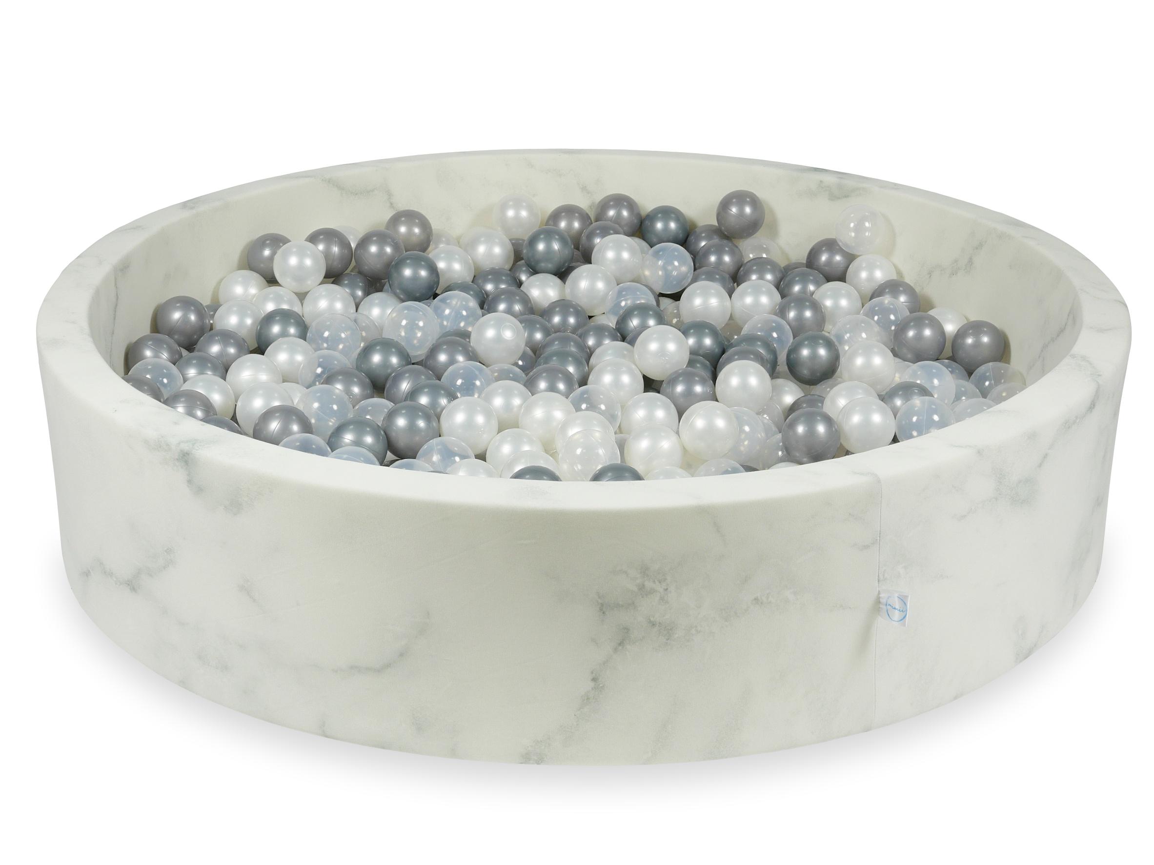 Piscina con palline in velluto Marble 130x30 cm con 600 palline