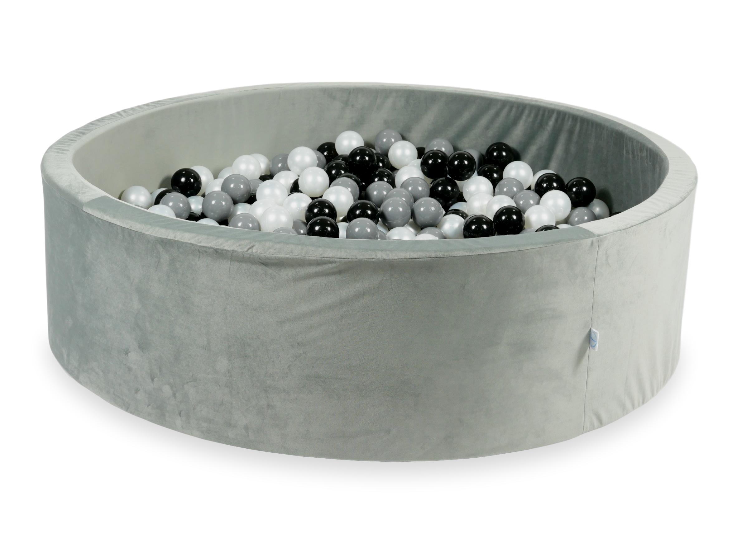 Velvet ball pit velvet gray 130x40 cm with 700 balls
