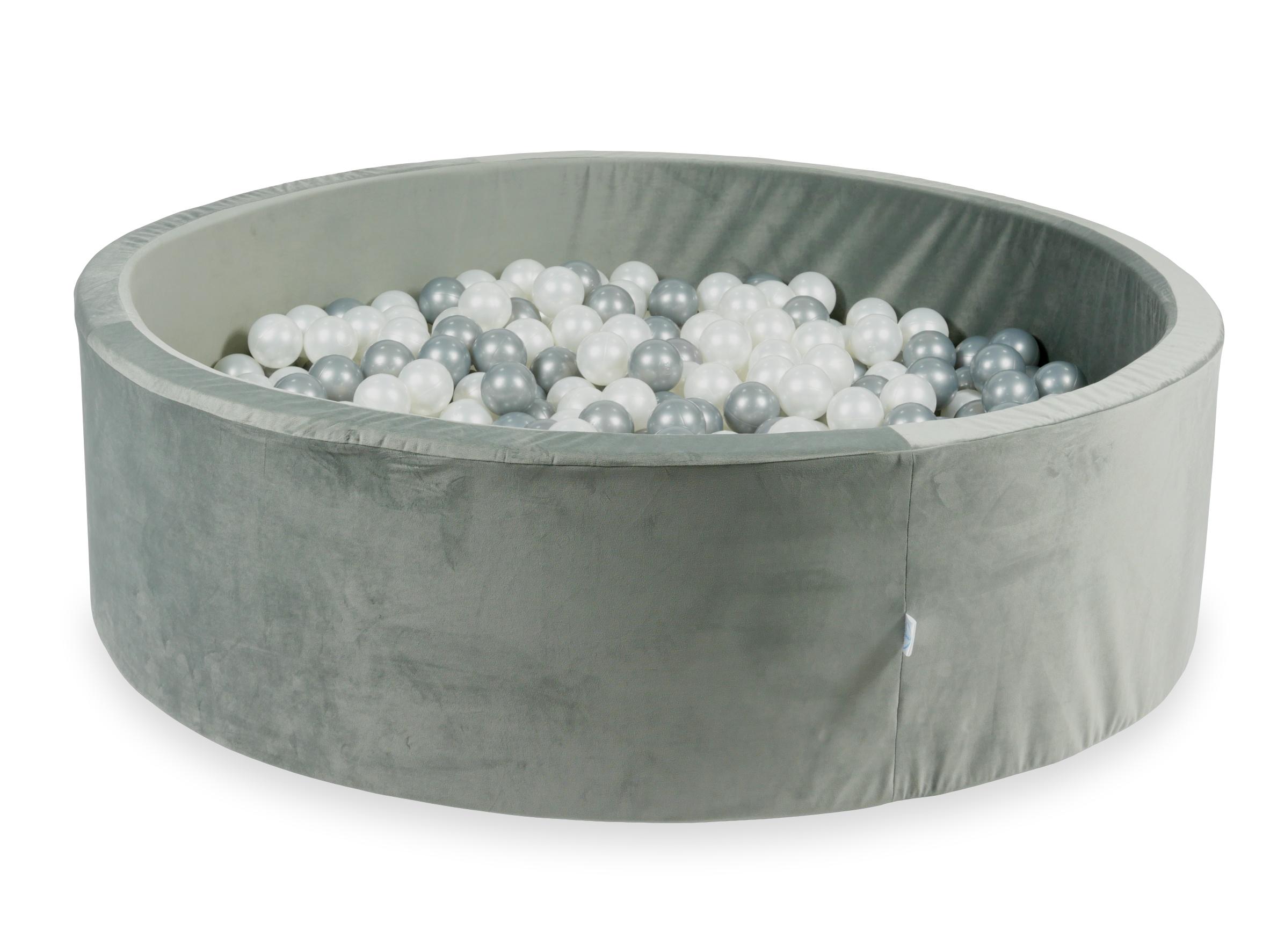 Velvet ball pit velvet gray 130x40 cm with 700 balls